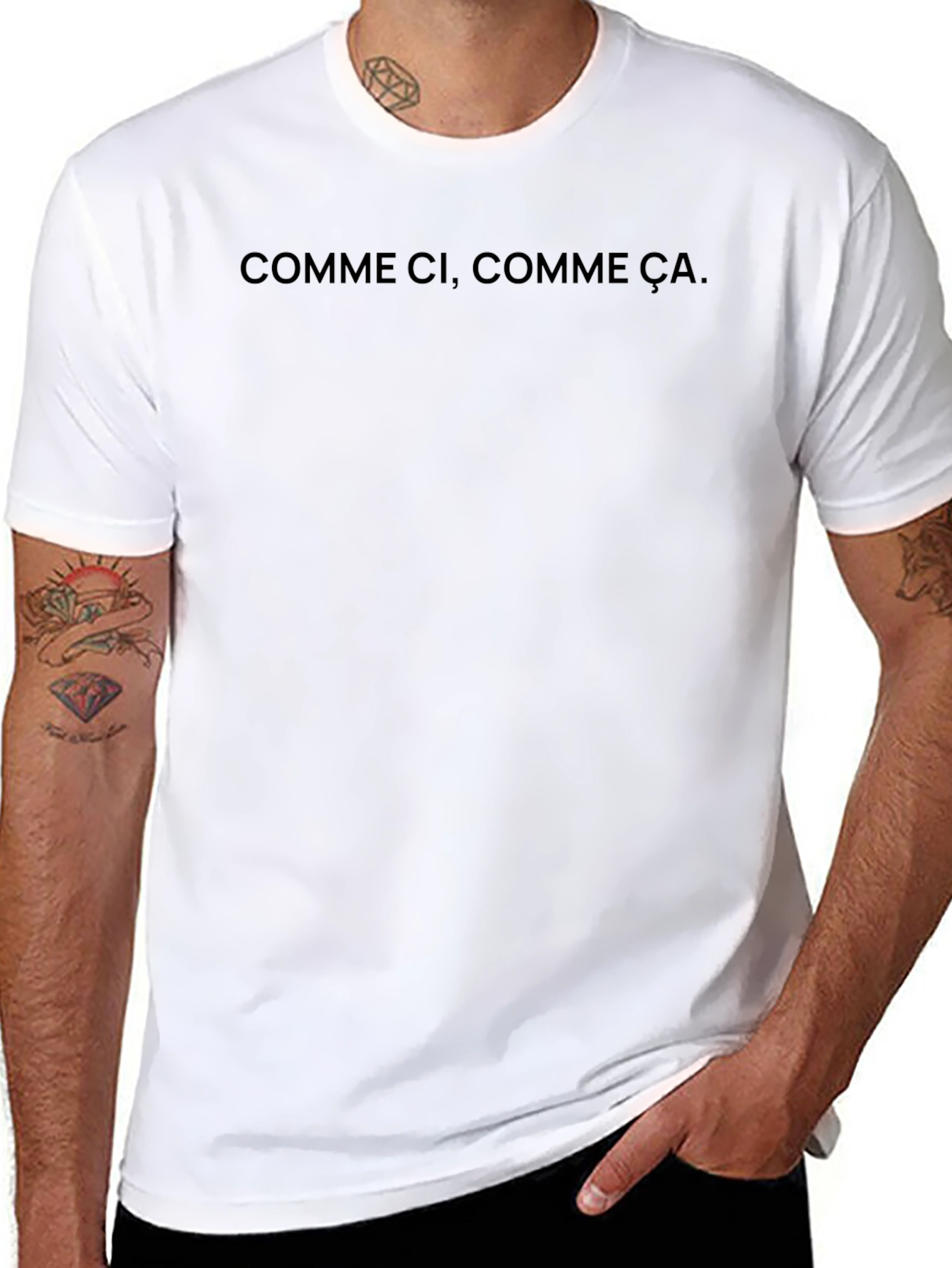 Comme Ci Comme Ca Black Crewneck Tee