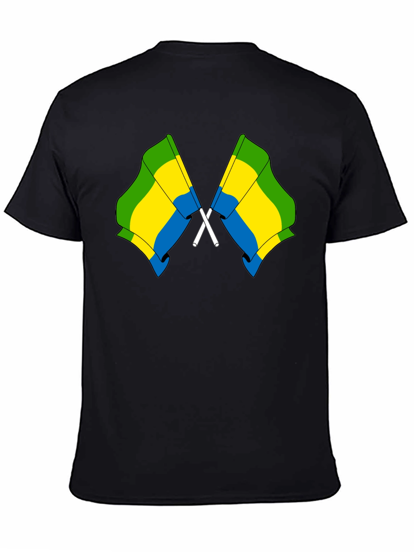 Gabon Flag Crossed T-Shirt - Gabonese Pride