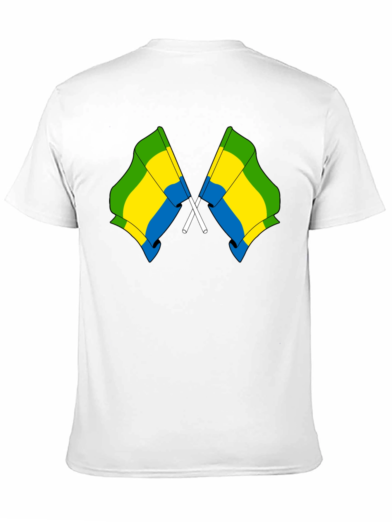 Gabon Flag Crossed T-Shirt - Gabonese Pride