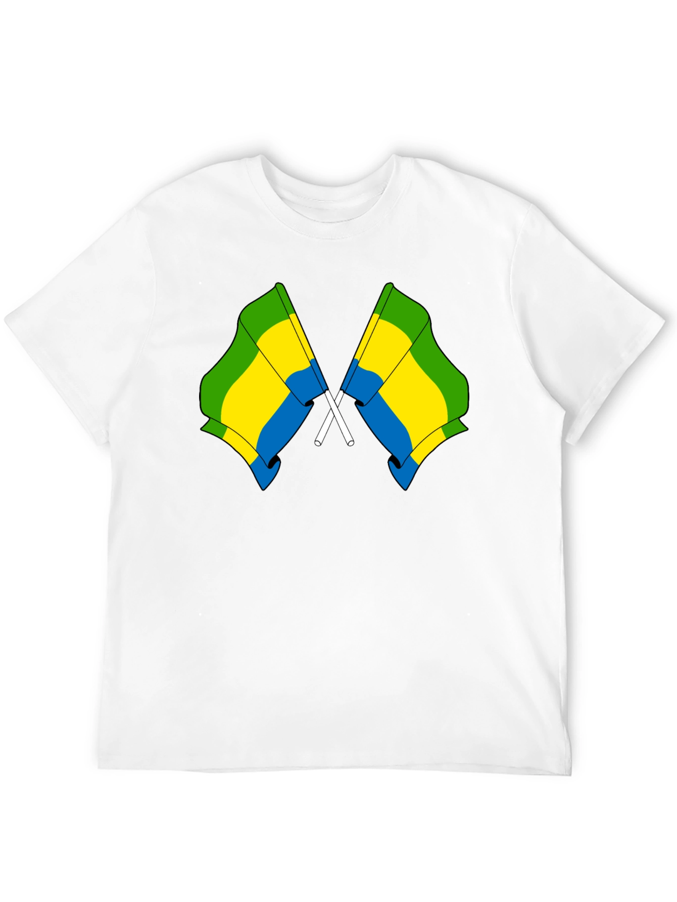 Gabon Flag Crossed T-Shirt - Gabonese Pride