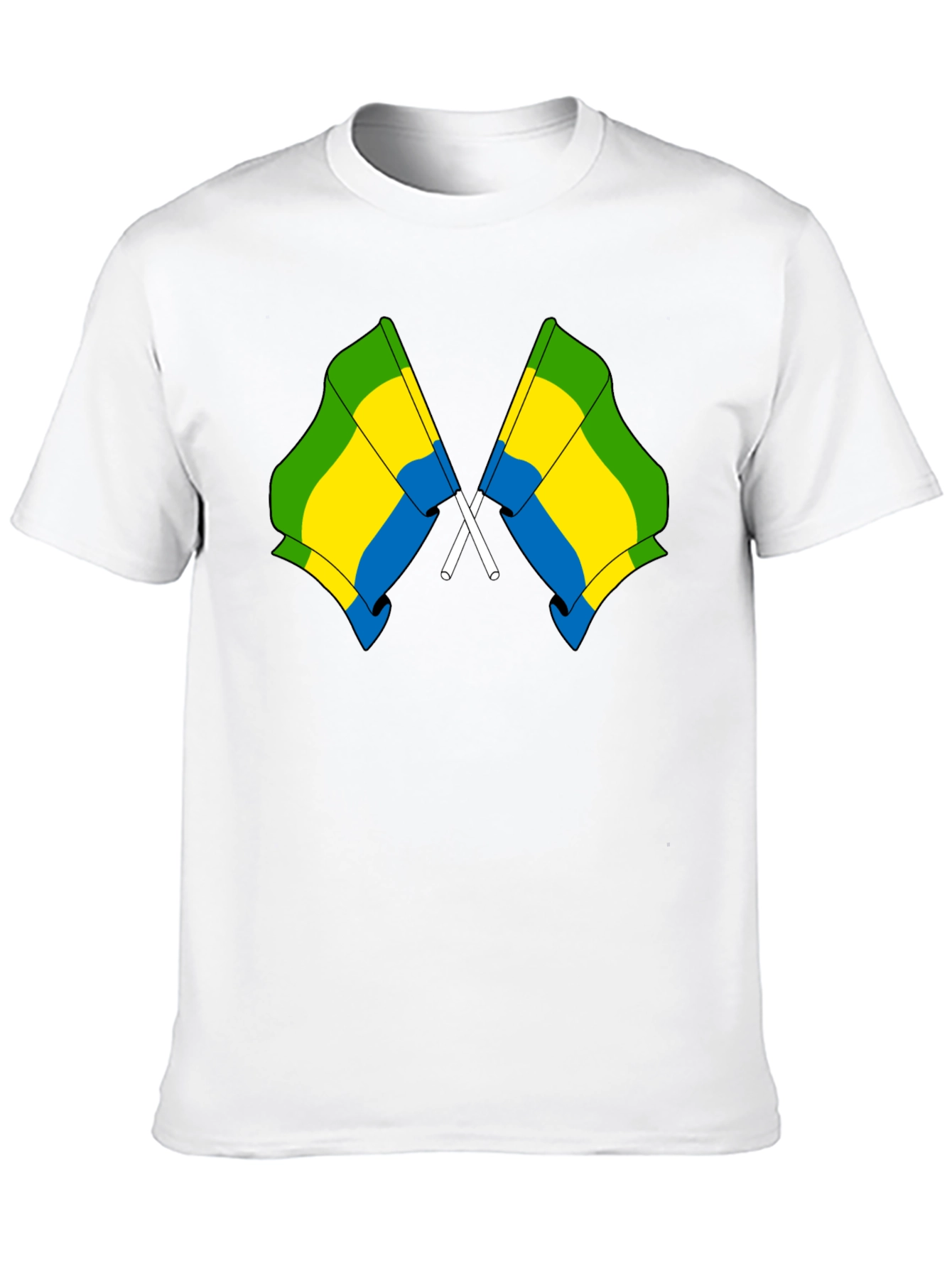 Gabon Flag Crossed T-Shirt - Gabonese Pride