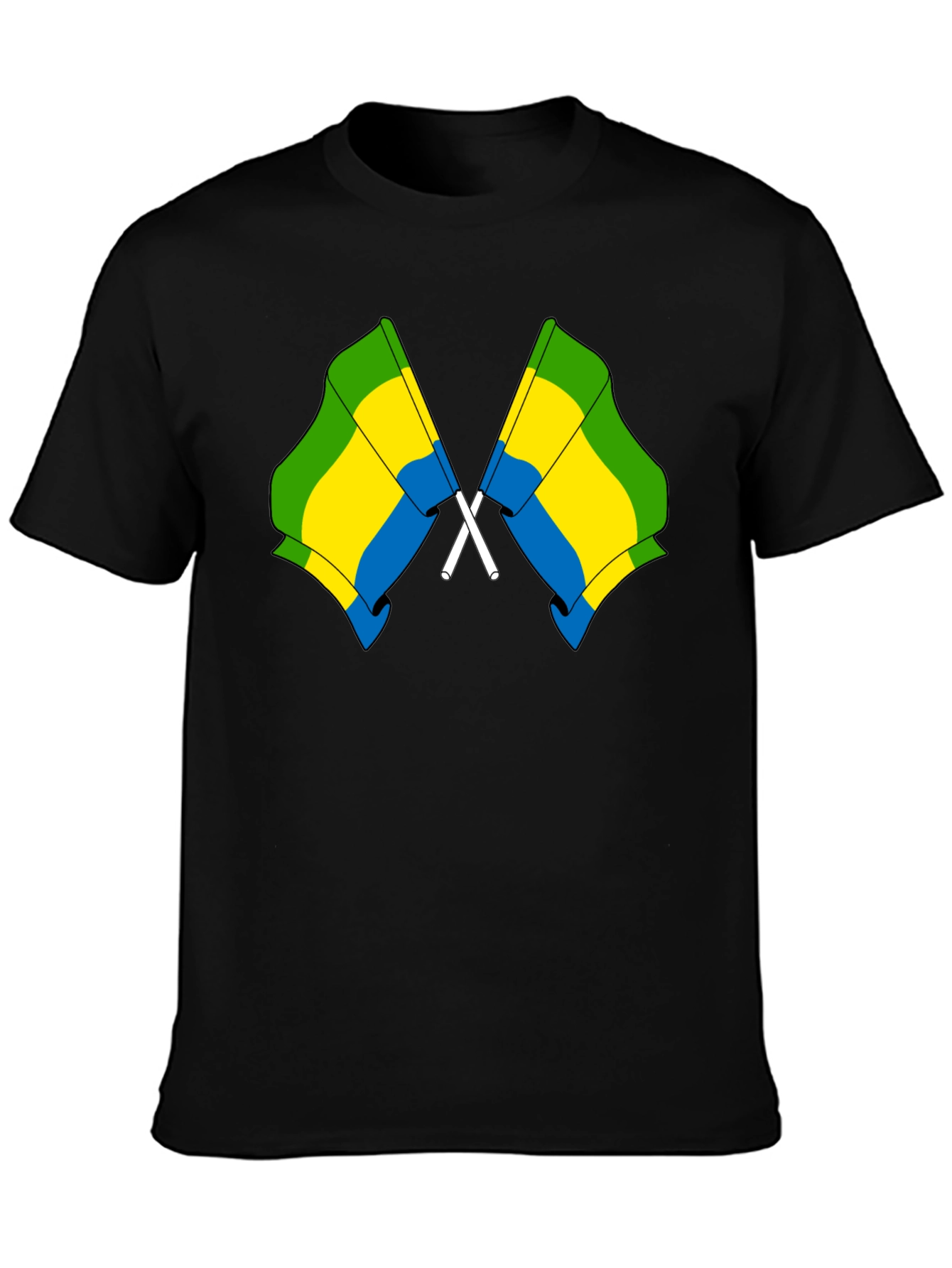 Gabon Flag Crossed T-Shirt - Gabonese Pride