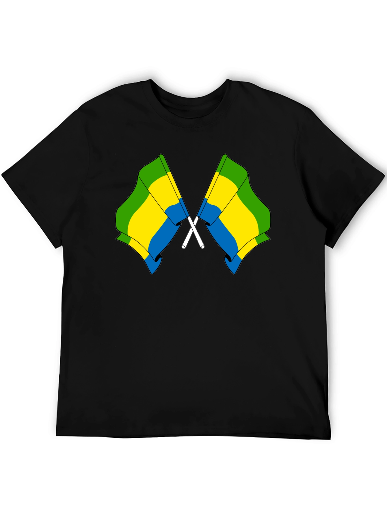Gabon Flag Crossed T-Shirt - Gabonese Pride