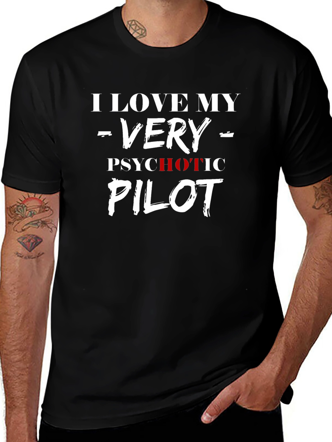 I Love My Very Psychotic Pilot - Mens T-Shirt