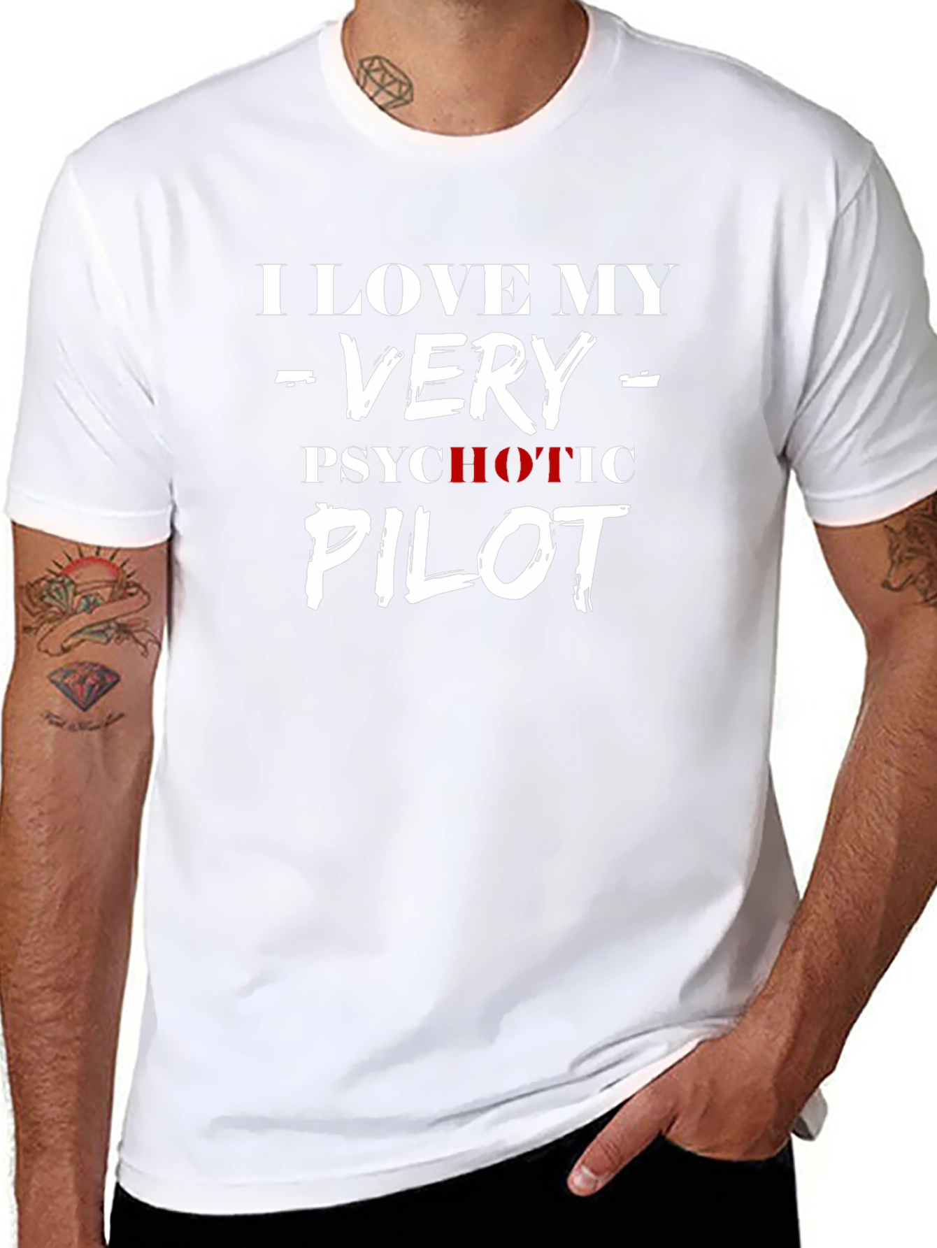 I Love My Very Psychotic Pilot - Mens T-Shirt