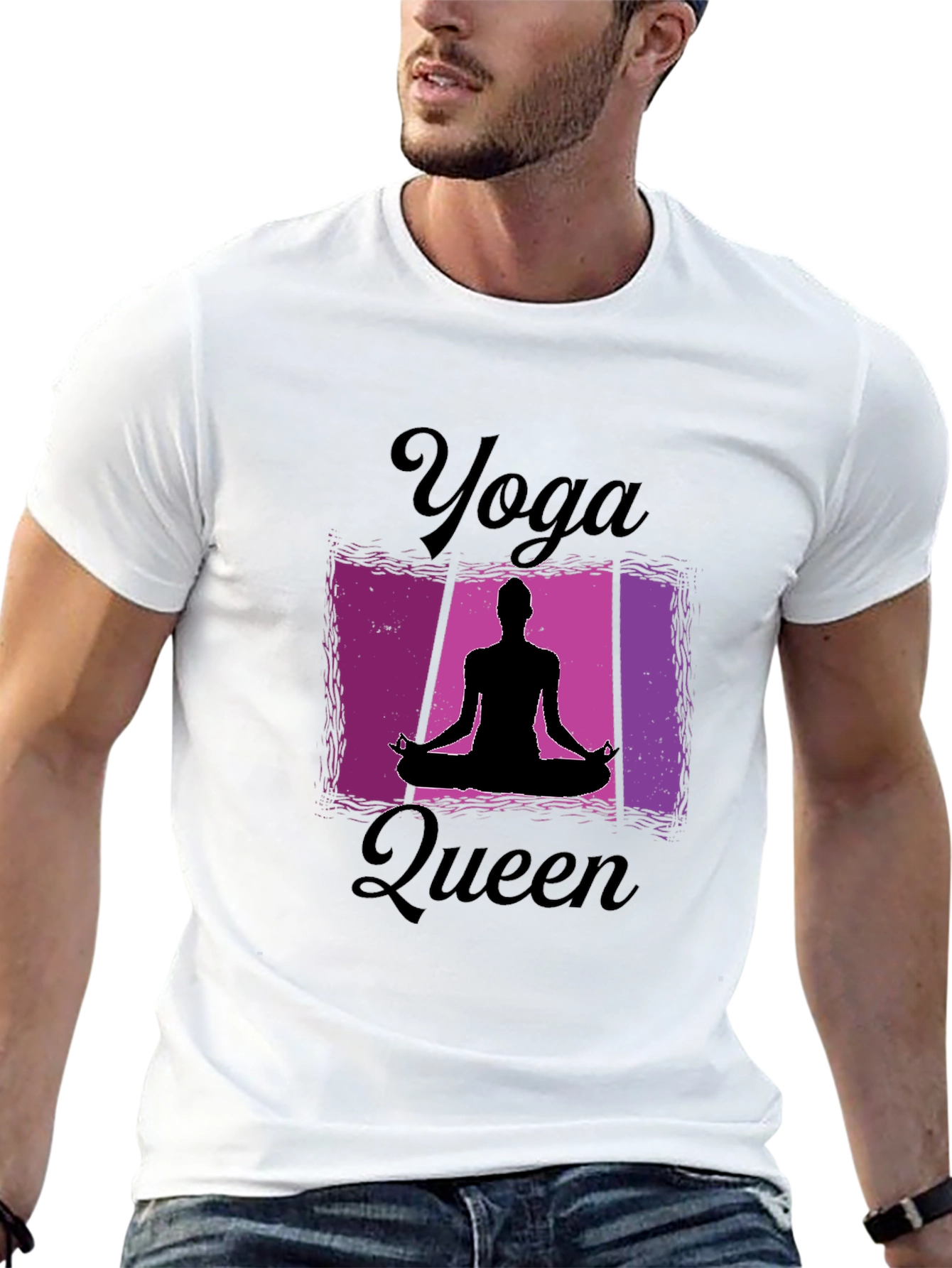 Yoga Queen Black T-Shirt for Women