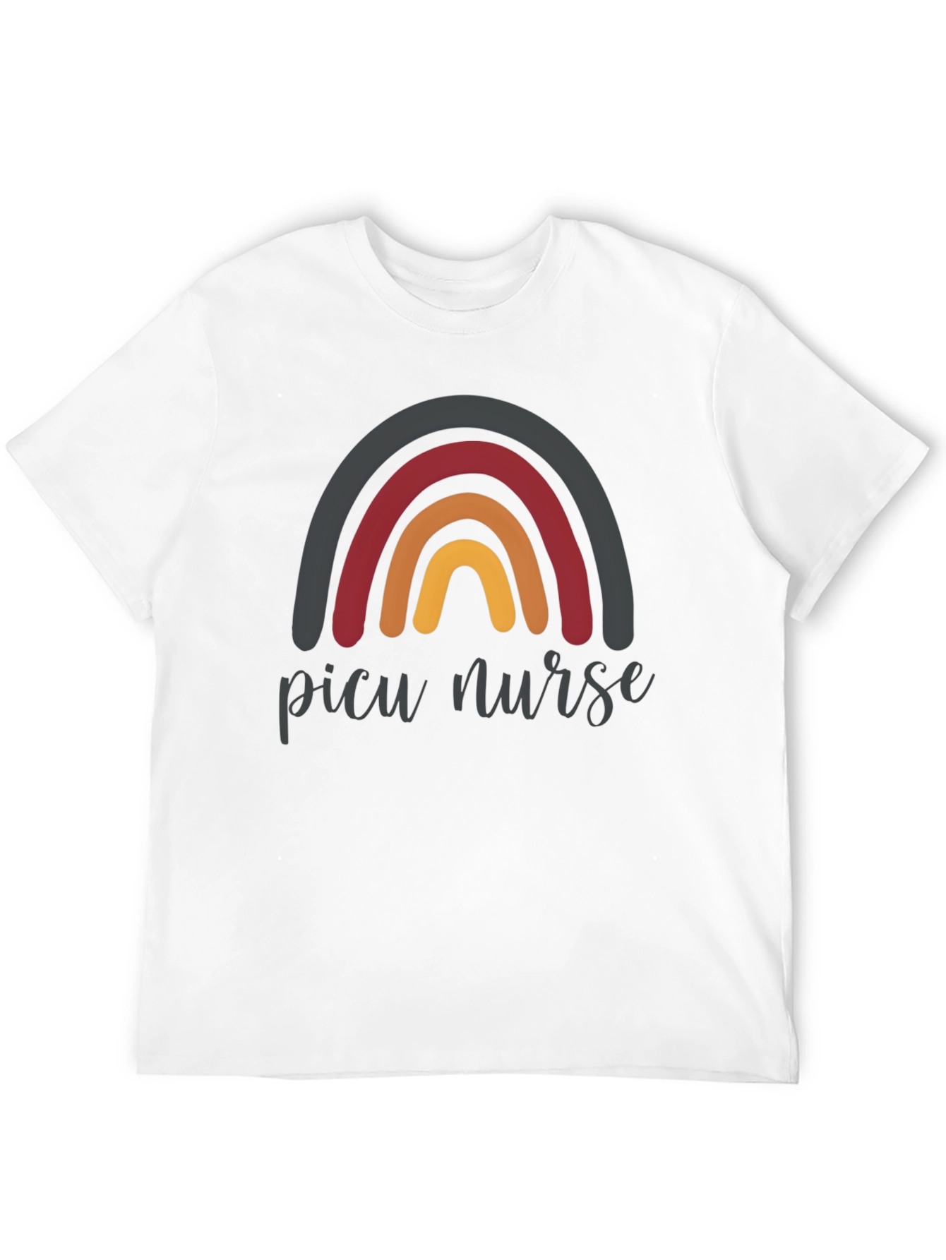 PICU Nurse Rainbow Graphic T-Shirt