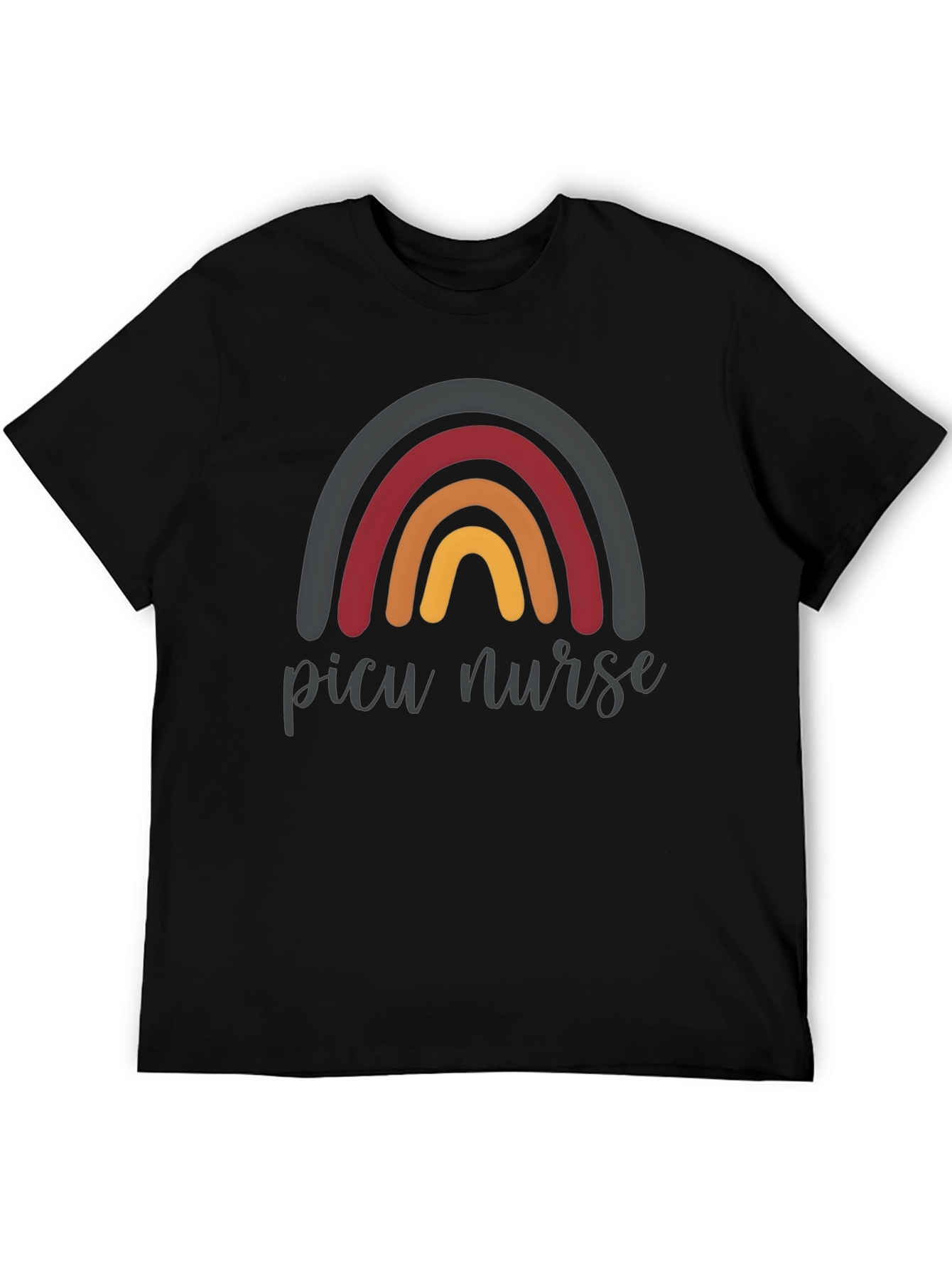 PICU Nurse Rainbow Graphic T-Shirt