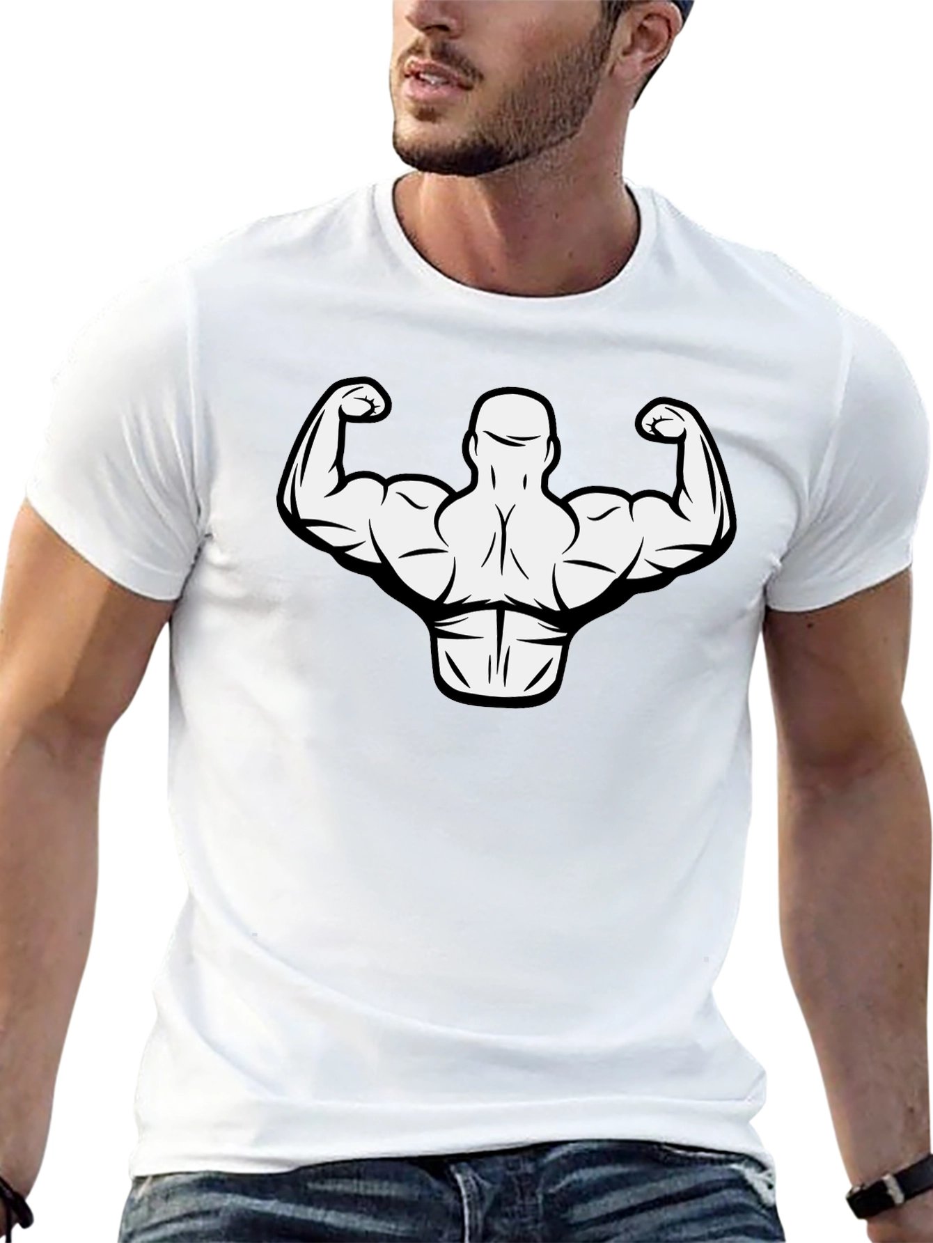 Muscle Man Graphic Tee - Gym Bodybuilder T-Shirt