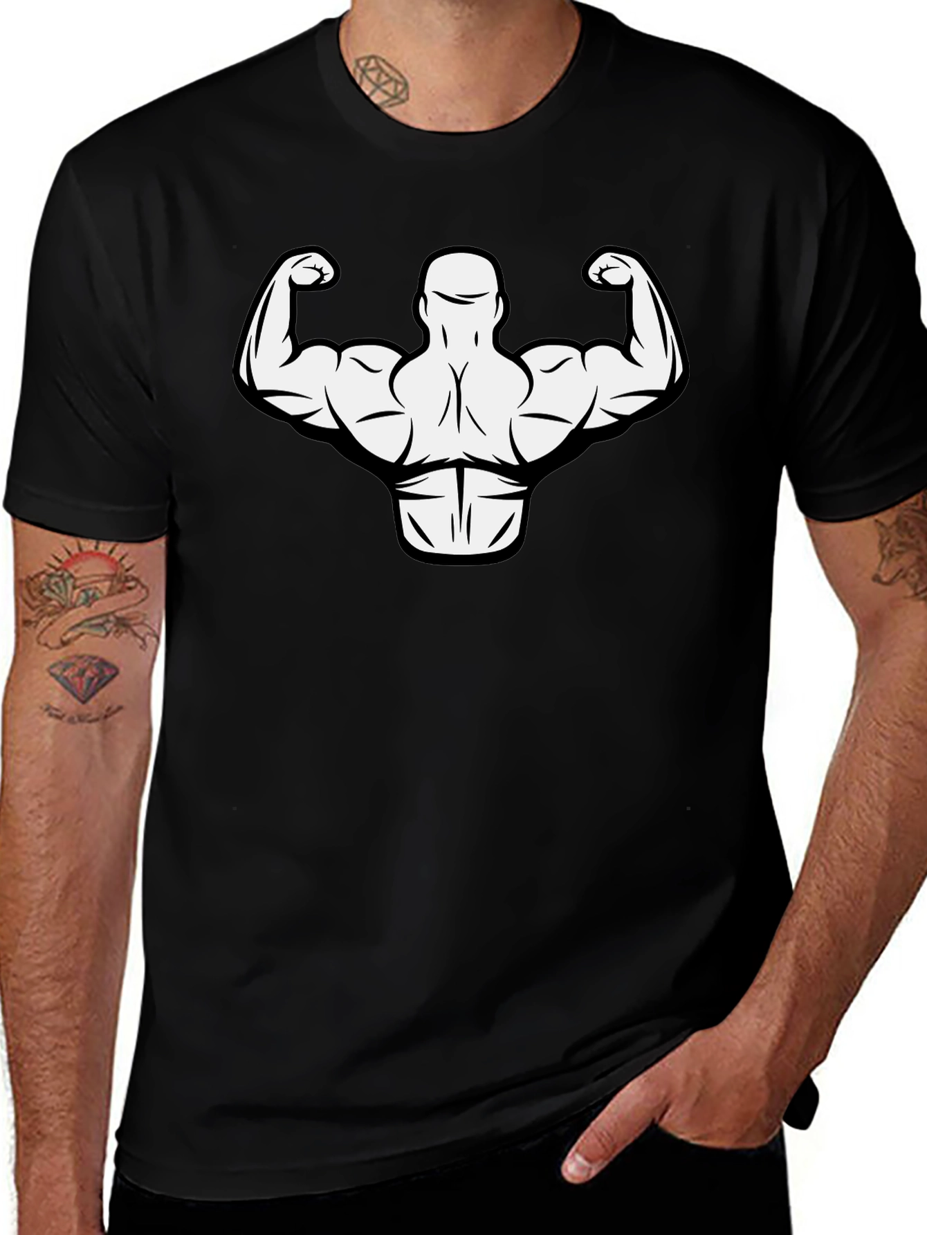 Muscle Man Graphic Tee - Gym Bodybuilder T-Shirt