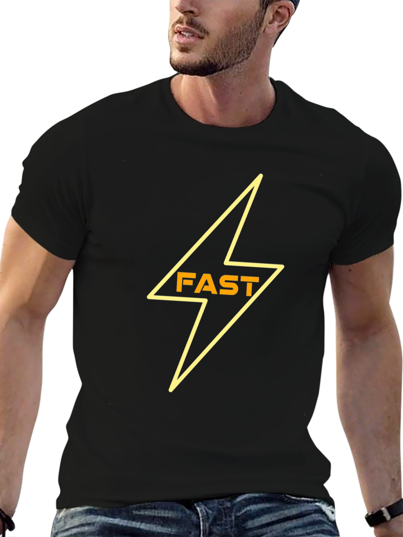 Fast Lightning Bolt Black T-Shirt