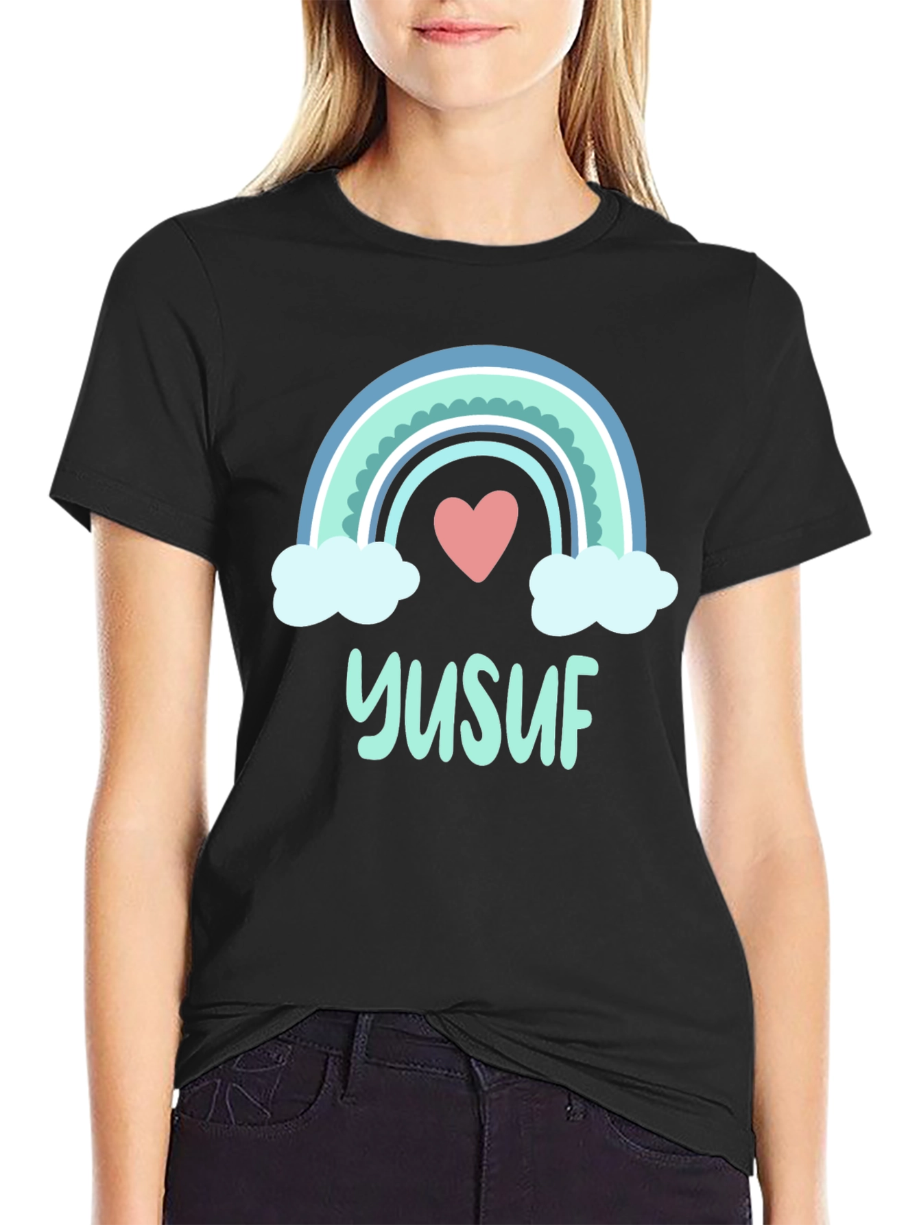Yusuf Rainbow Heart T-Shirt - Personalized Gift
