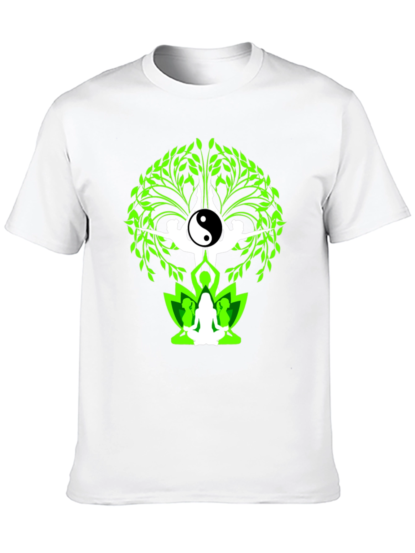 Yin Yang Yoga Tree Graphic Tee - Black