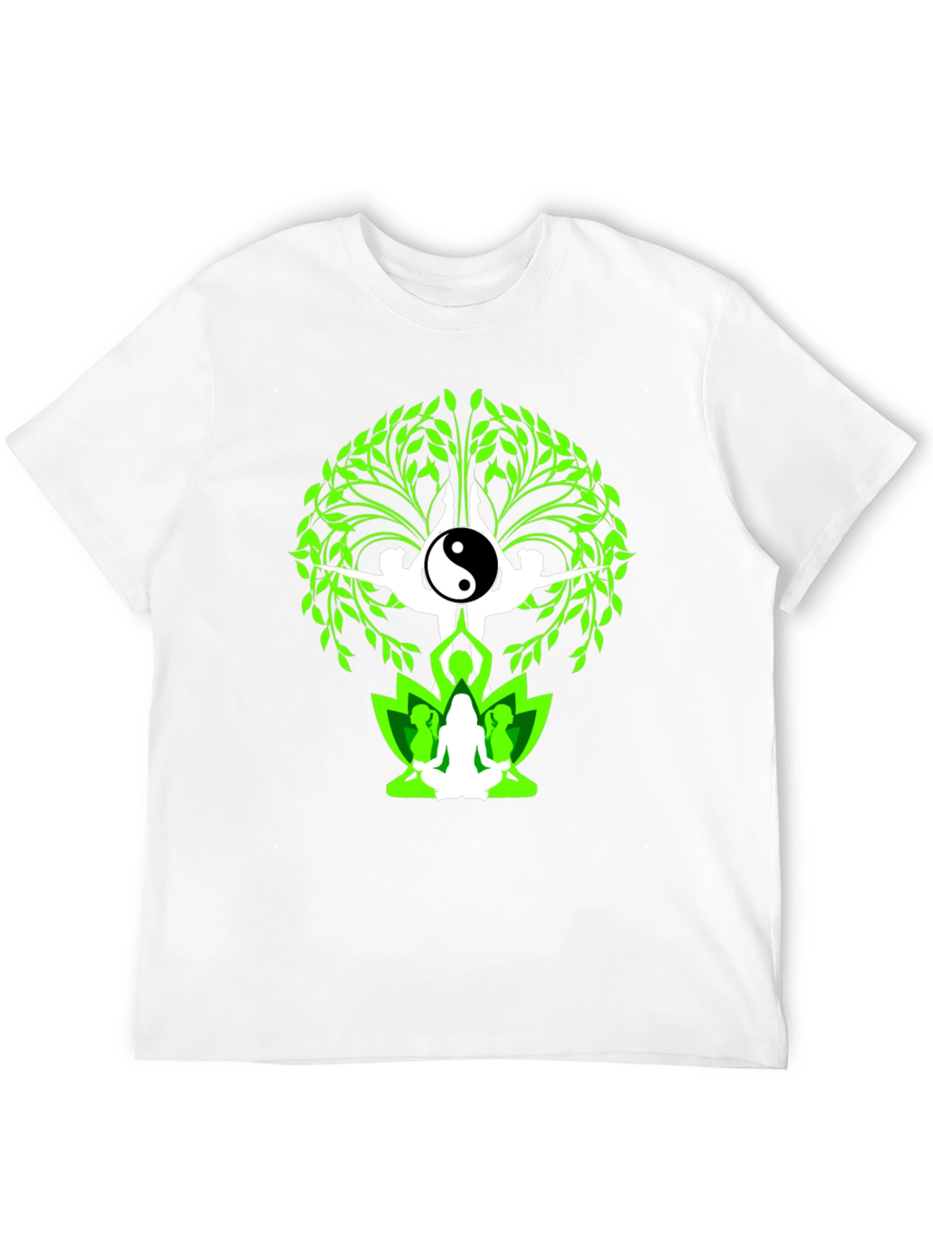 Yin Yang Yoga Tree Graphic Tee - Black