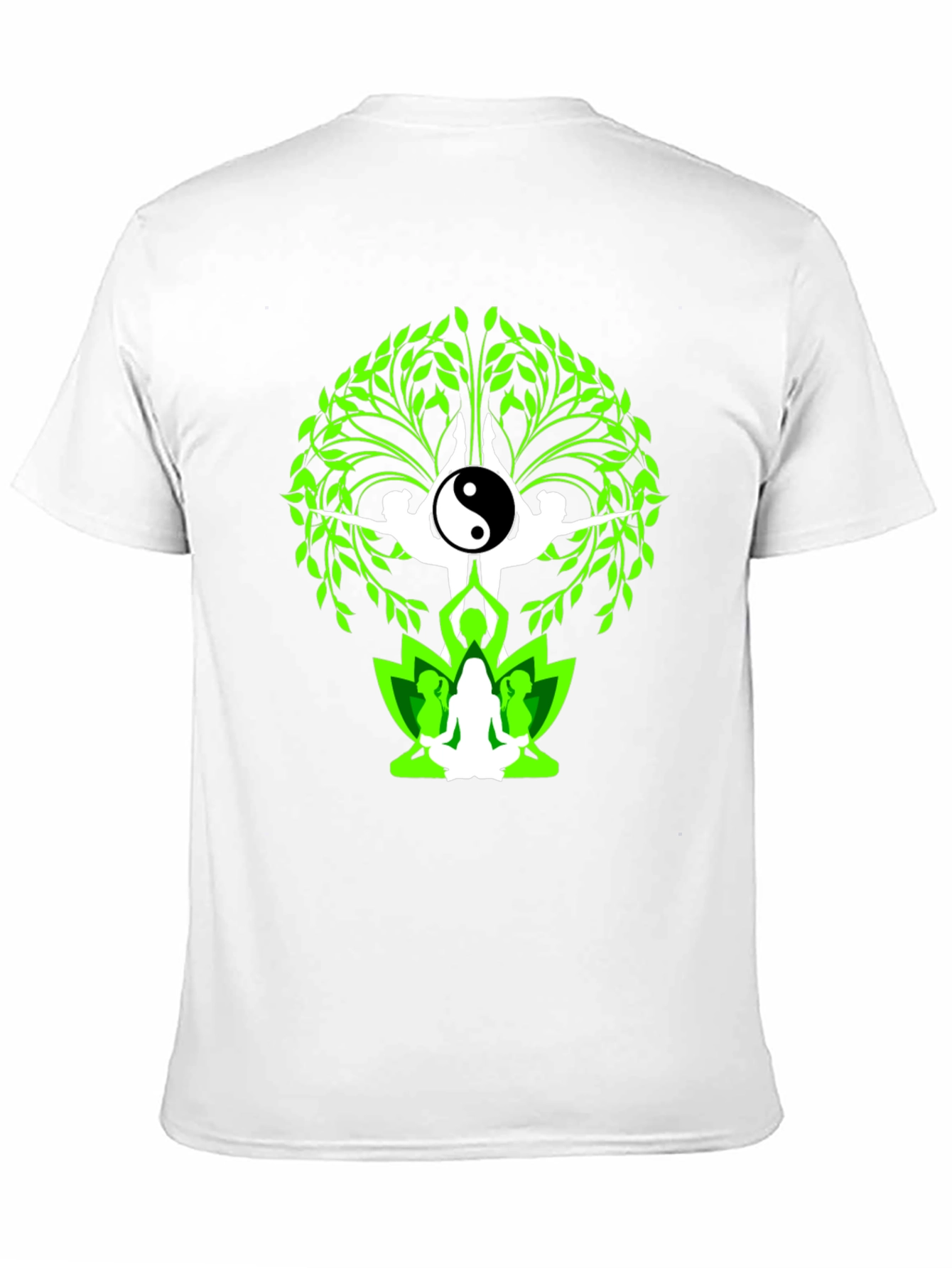 Yin Yang Yoga Tree Graphic Tee - Black