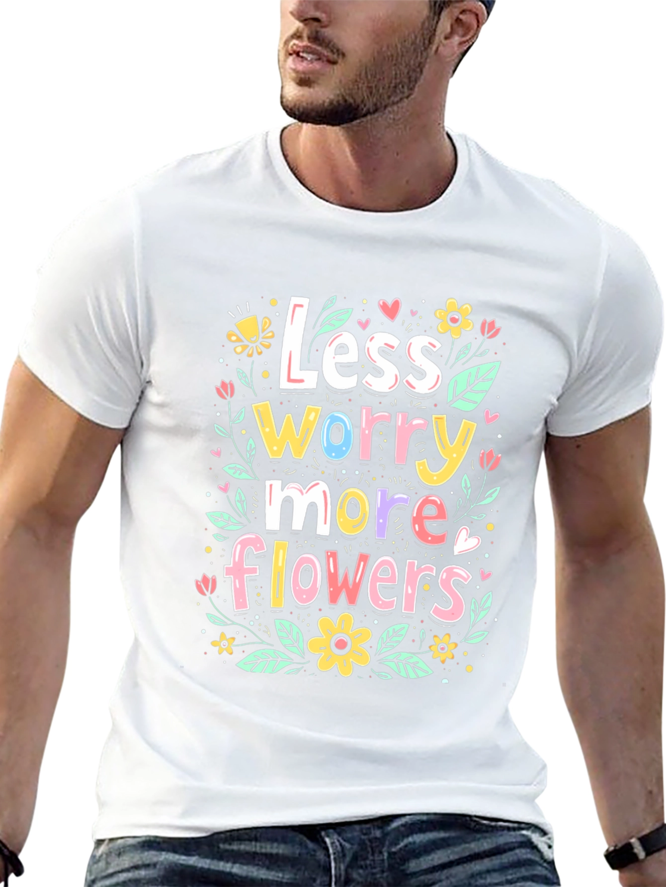 Less Worry More Flowers Graphic Tee