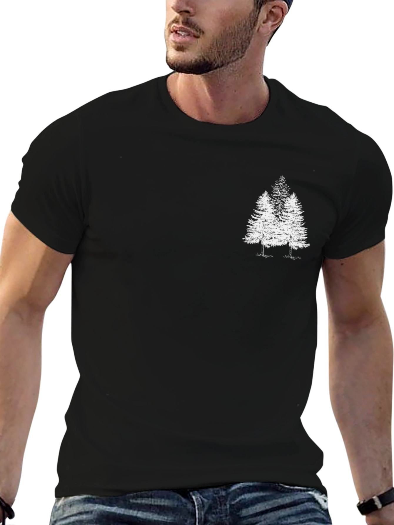 Evergreen Tree Graphic Tee - Classic Black T-Shirt
