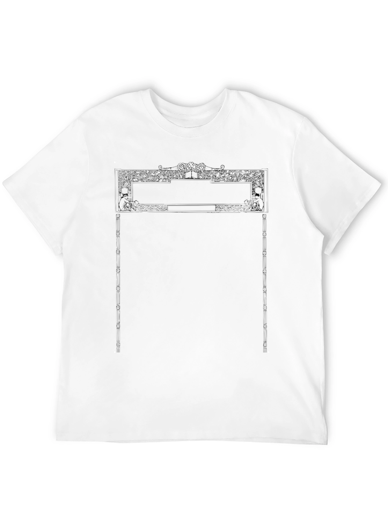 Black T-Shirt with Intricate Frame Design