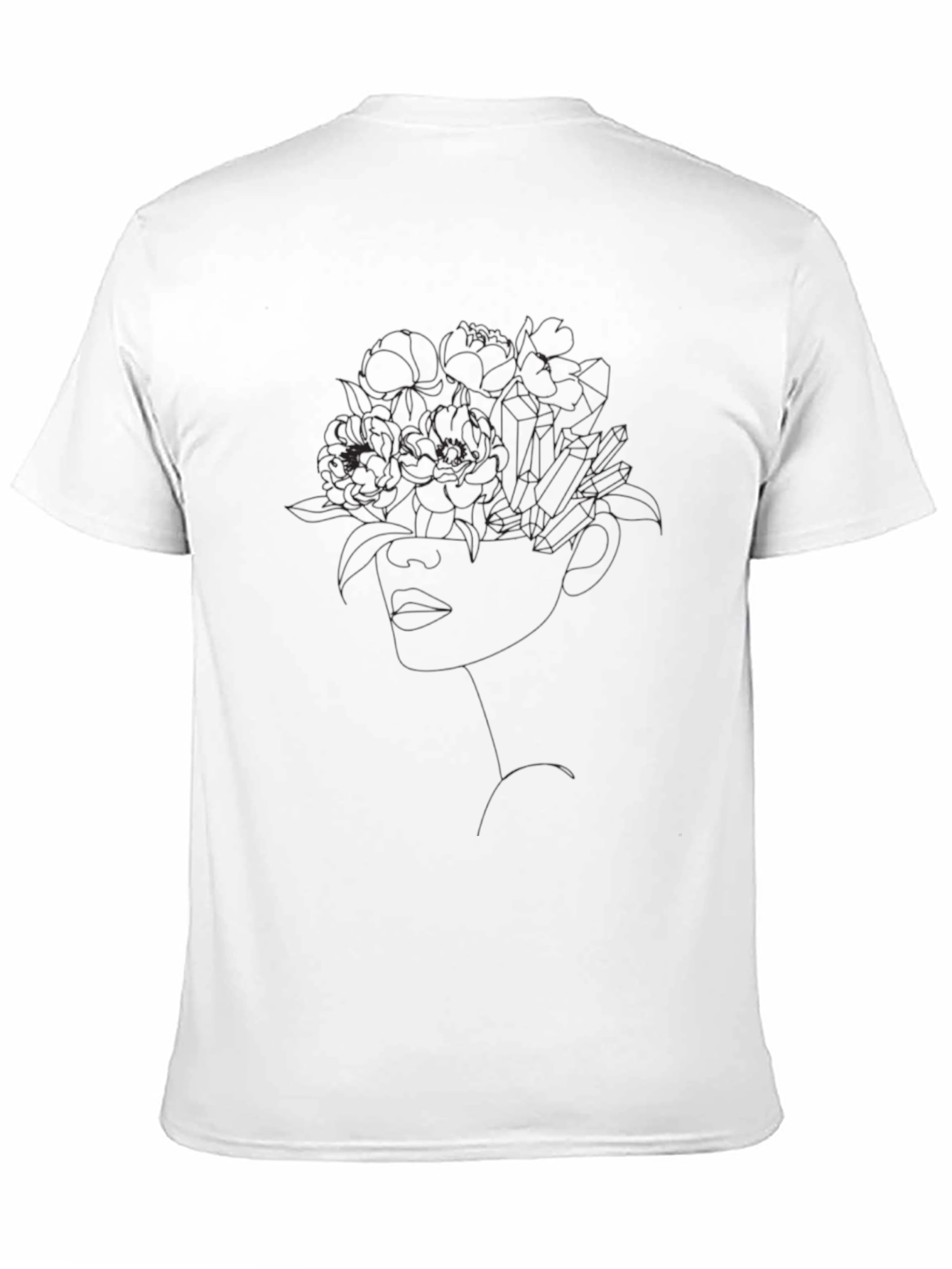 Floral Woman Graphic Tee - Stylish Black T-Shirt