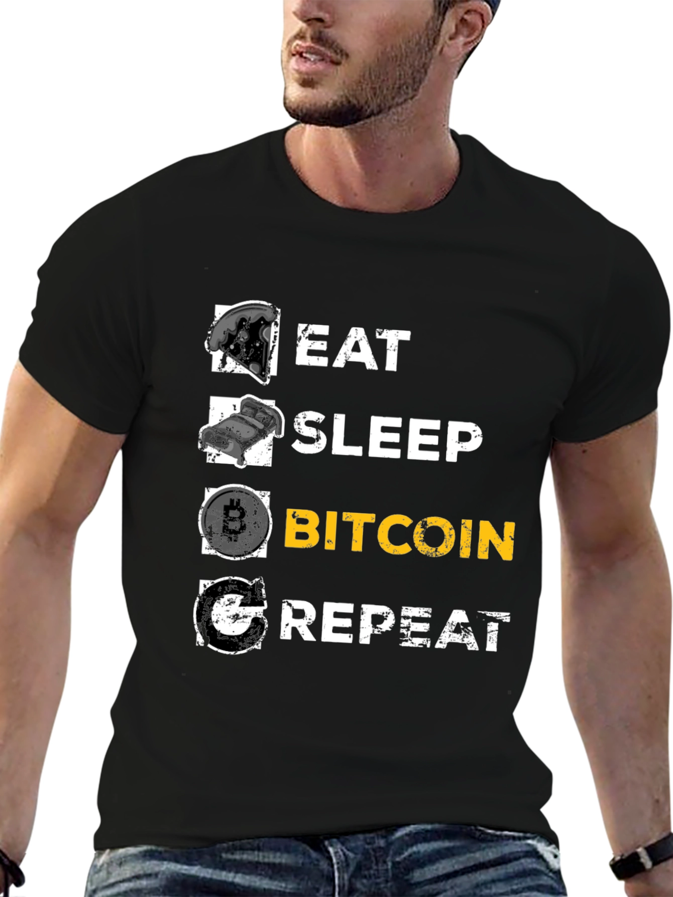 Eat Sleep Bitcoin Repeat Graphic Tee
