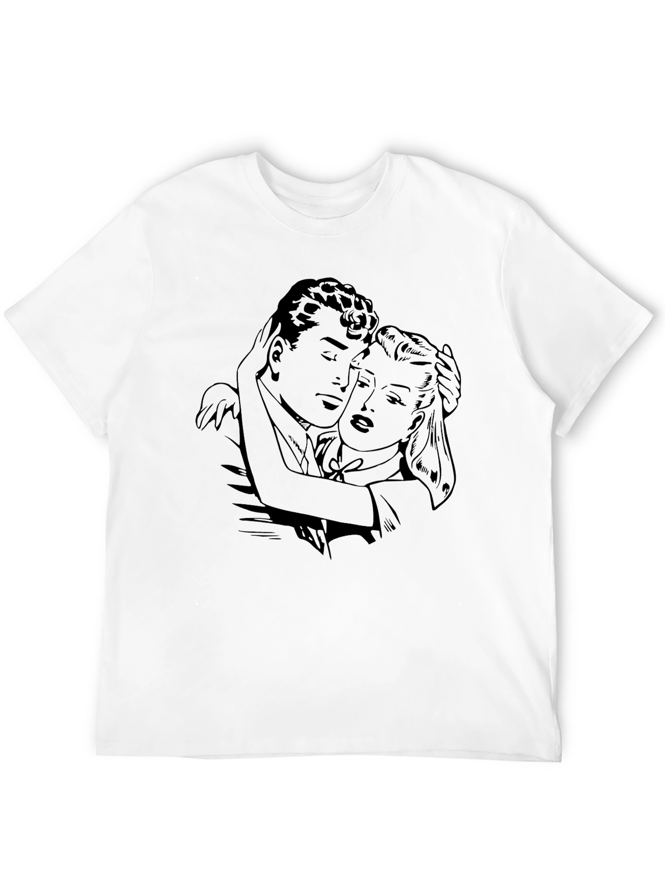 Retro Romance Graphic Black T-Shirt