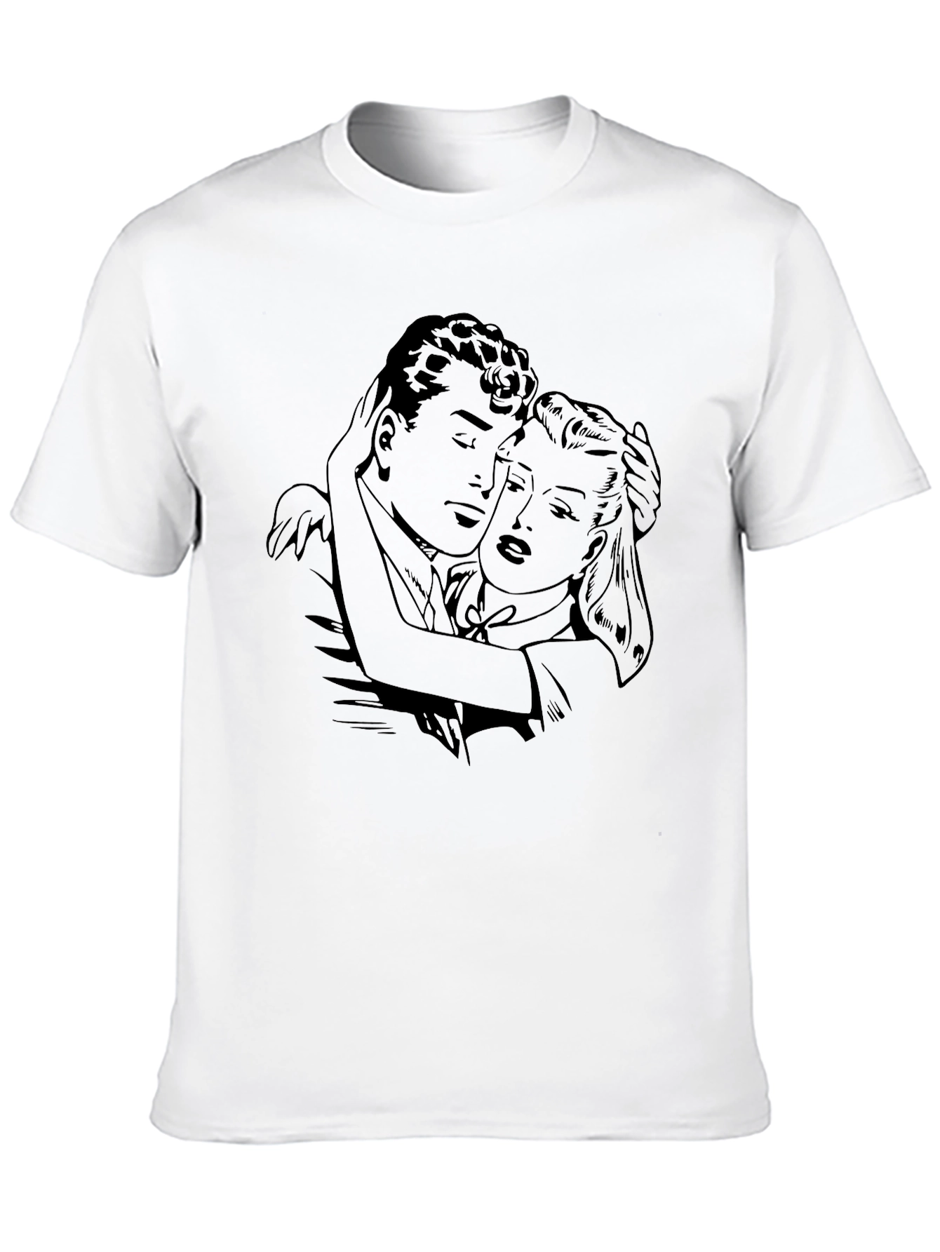 Retro Romance Graphic Black T-Shirt