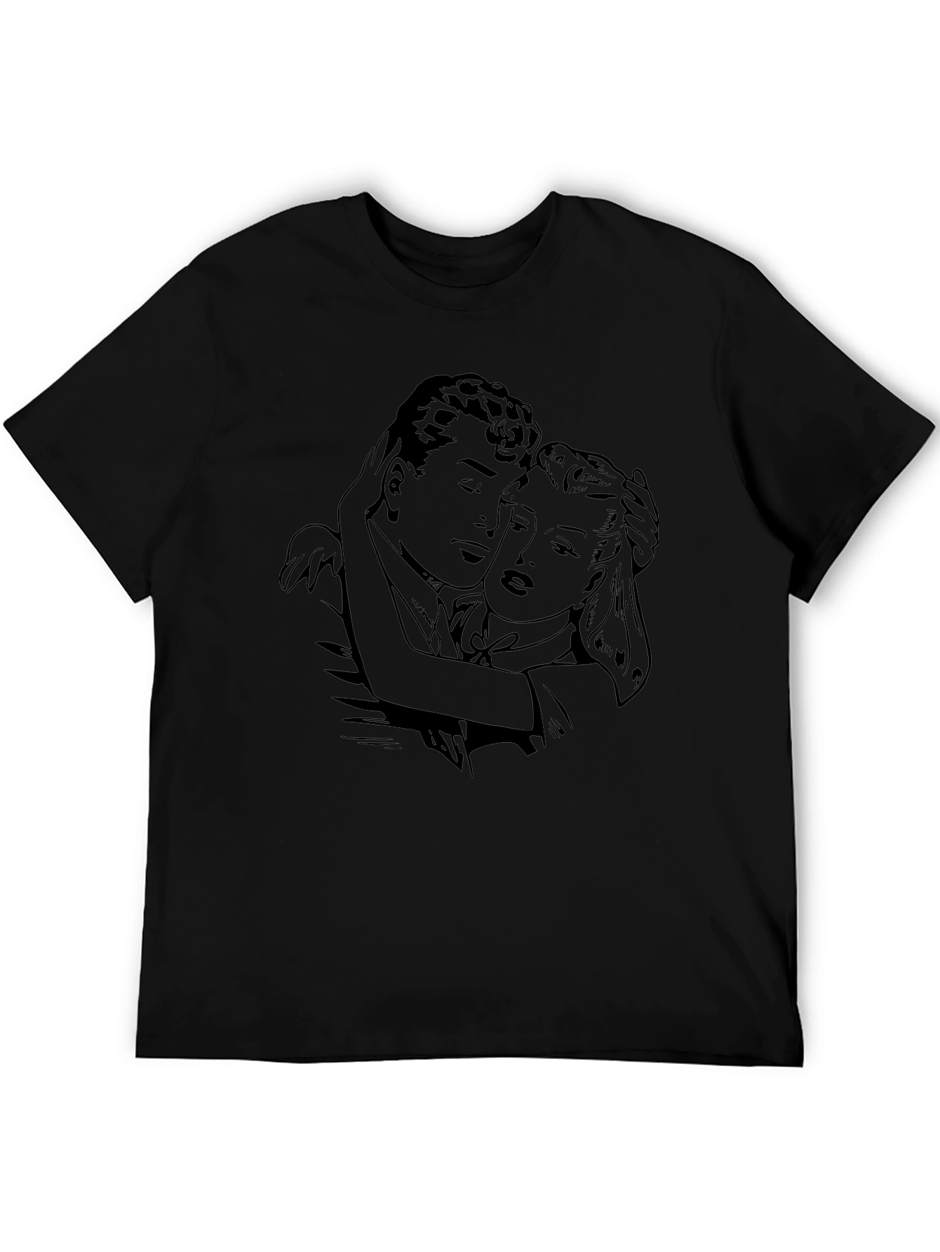 Retro Romance Graphic Black T-Shirt