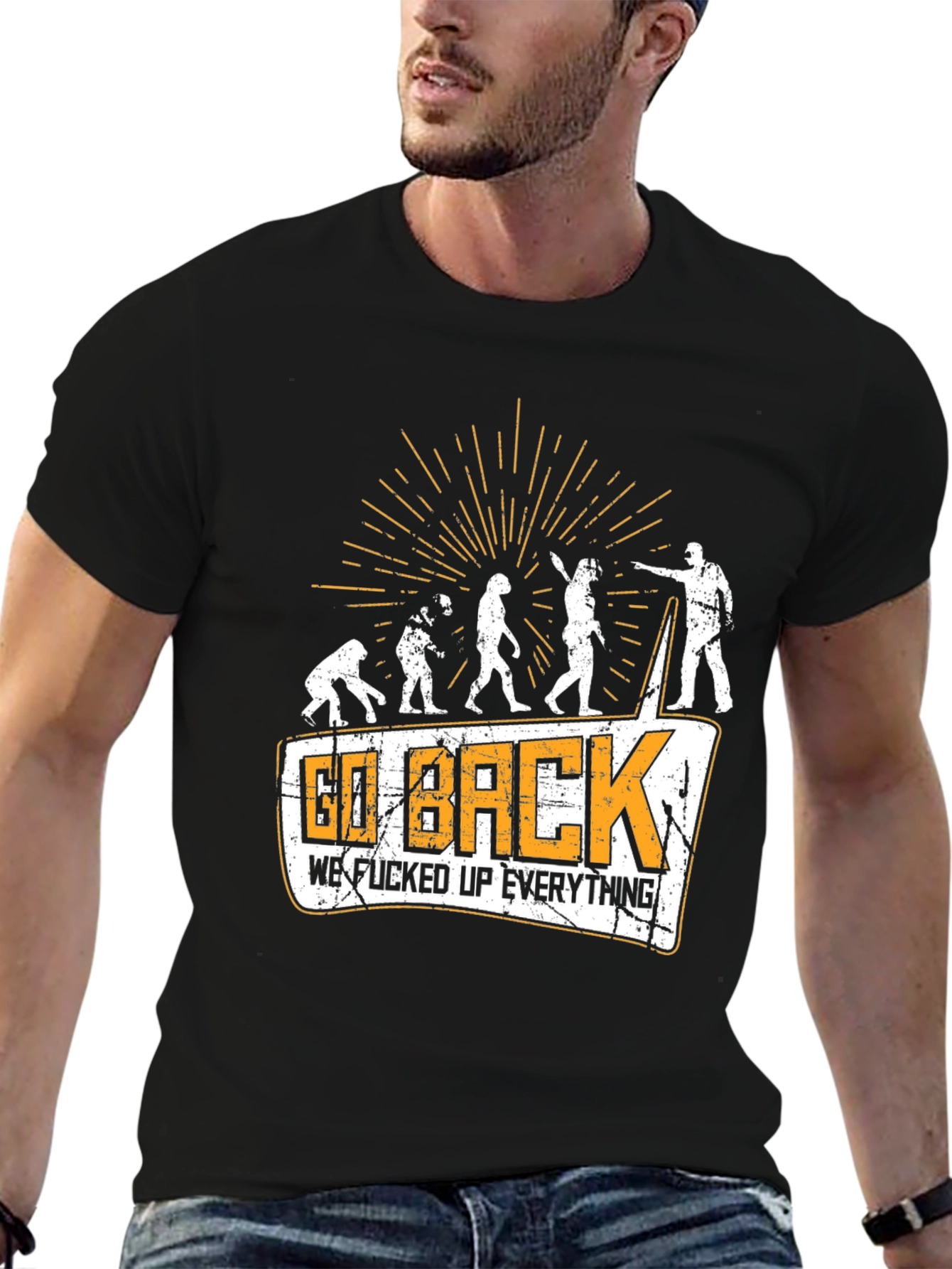 Go Back Evolution Graphic Tee - Black