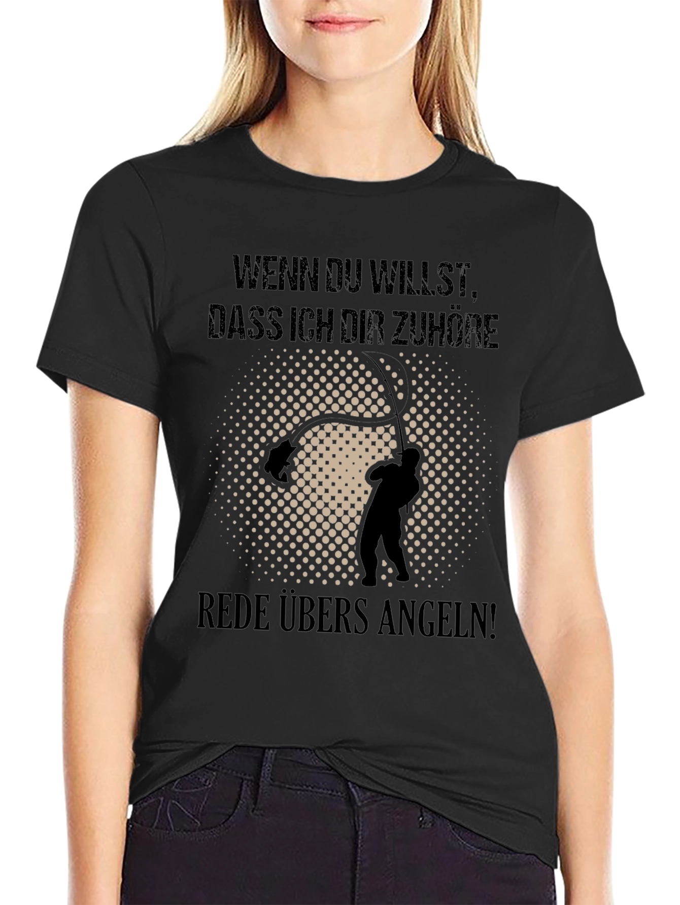 Funny Angling T-Shirt - Rede Ubers Angeln!