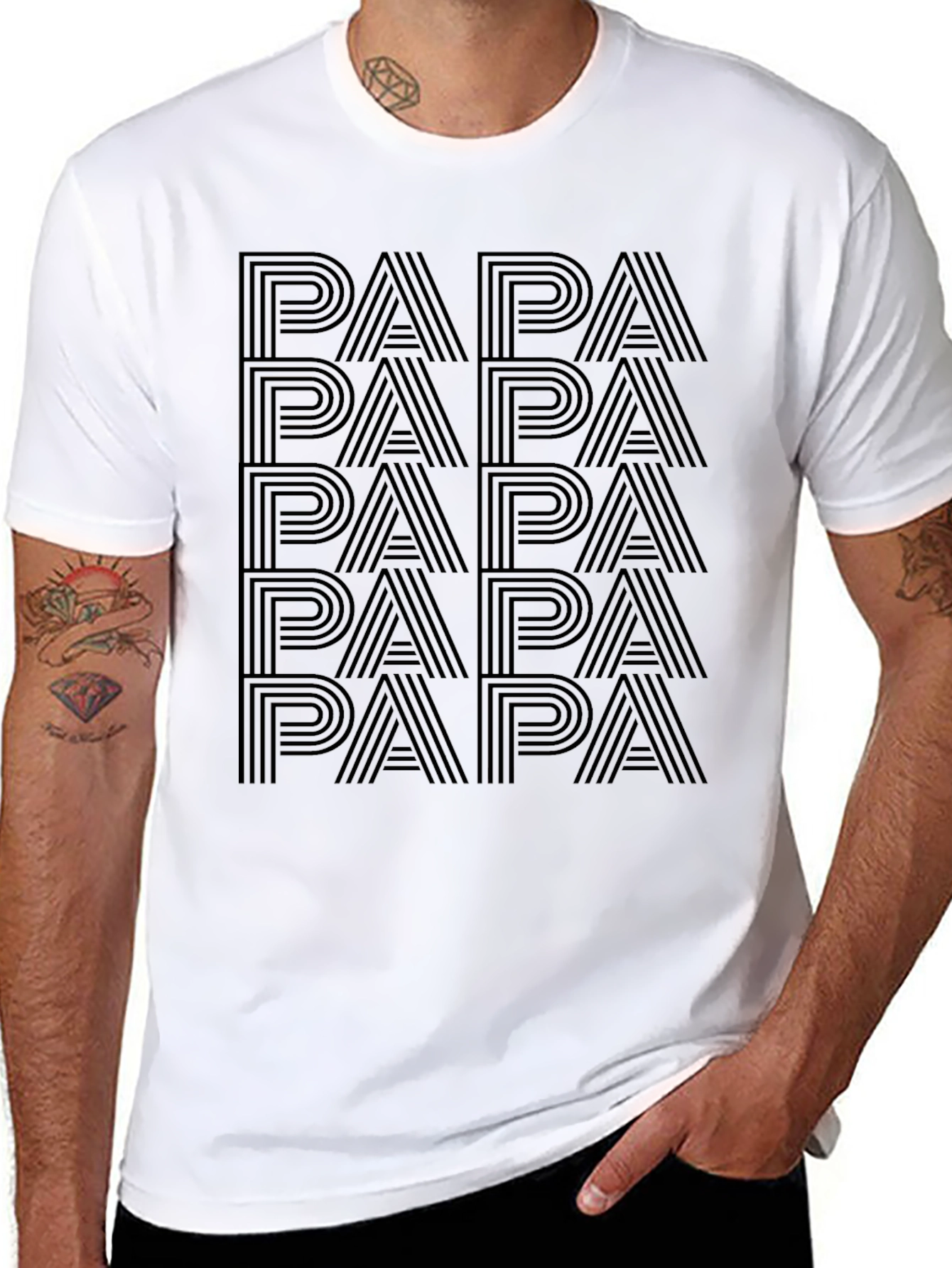 Papa Graphic Print Mens Black T-Shirt
