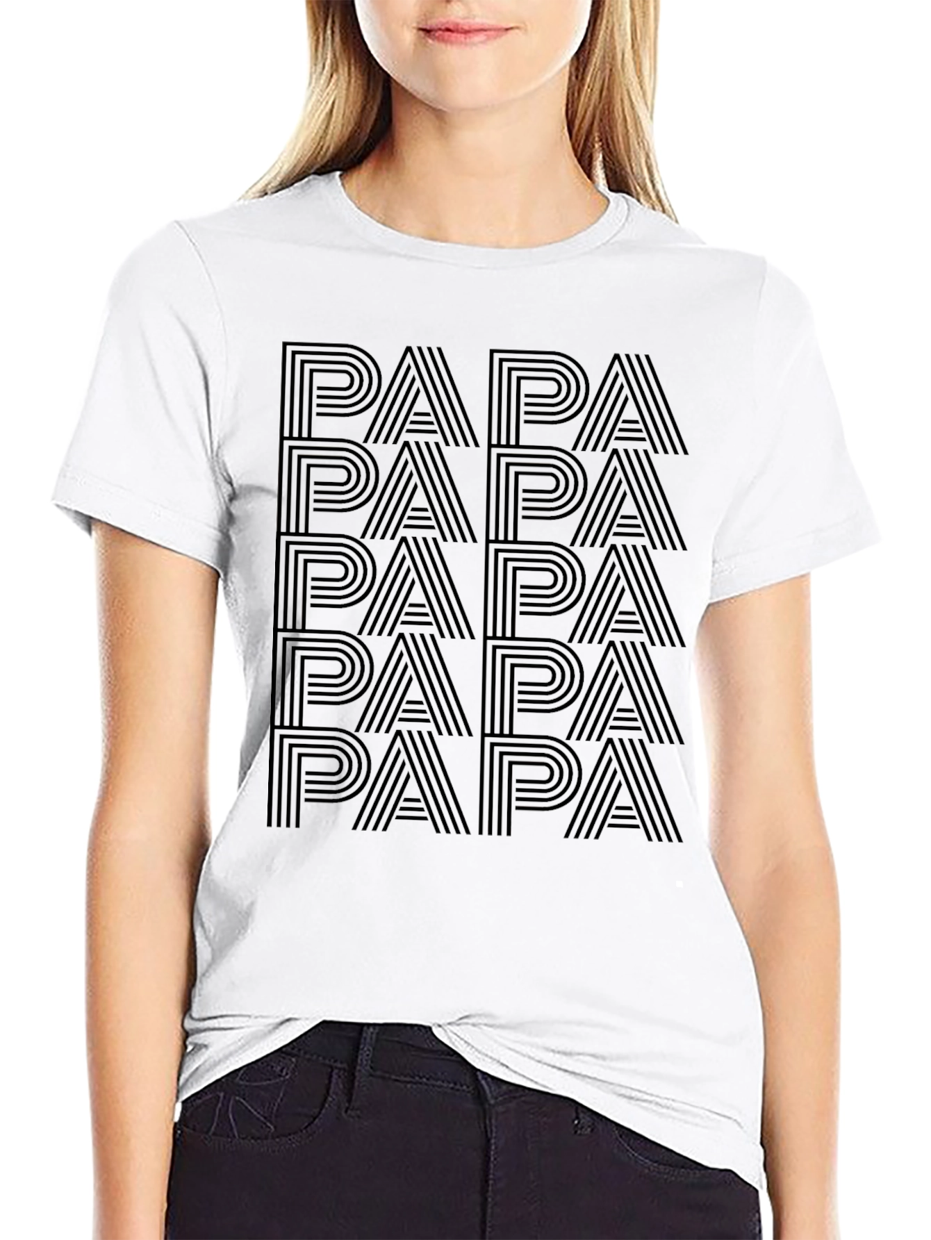 Papa Graphic Print Mens Black T-Shirt