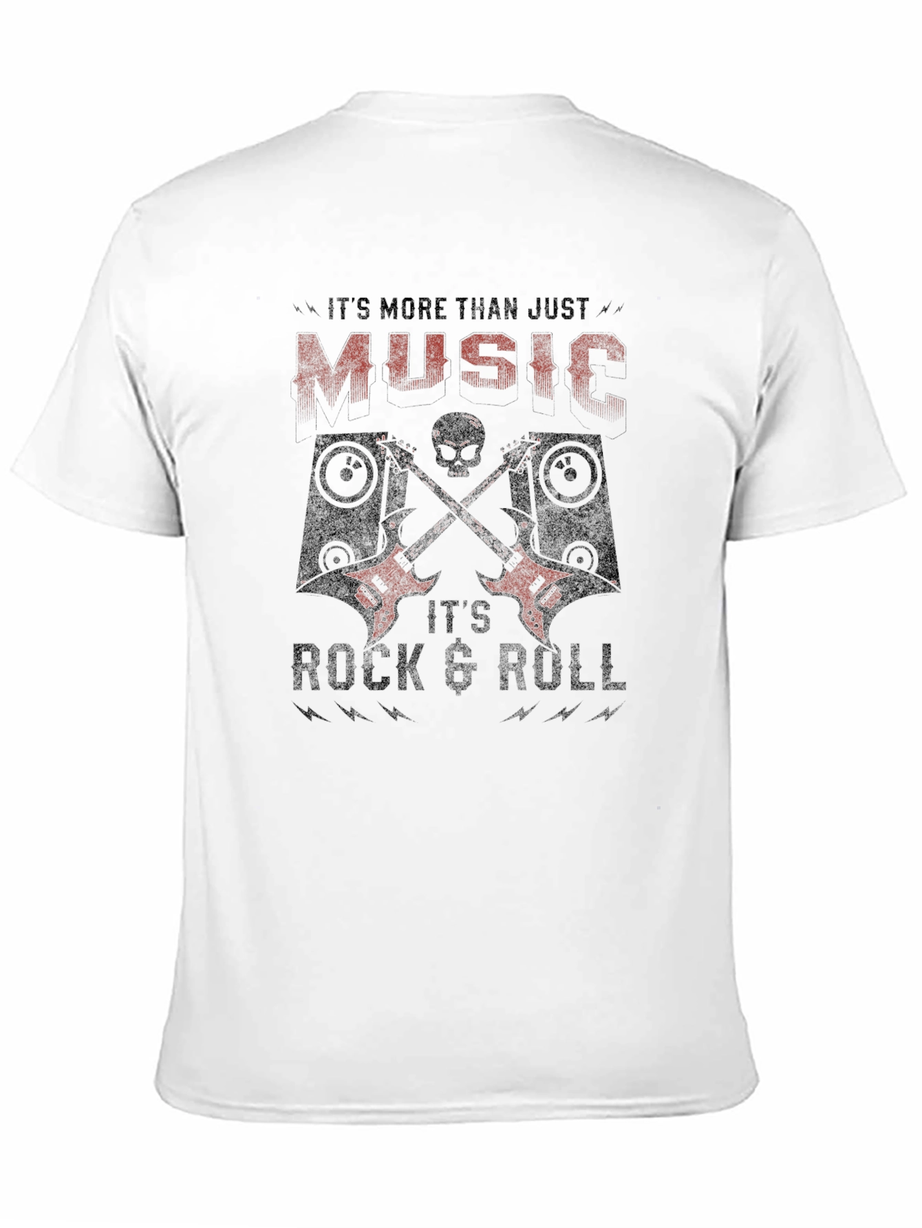 Rock & Roll T-Shirt - Music Skull & Guitars
