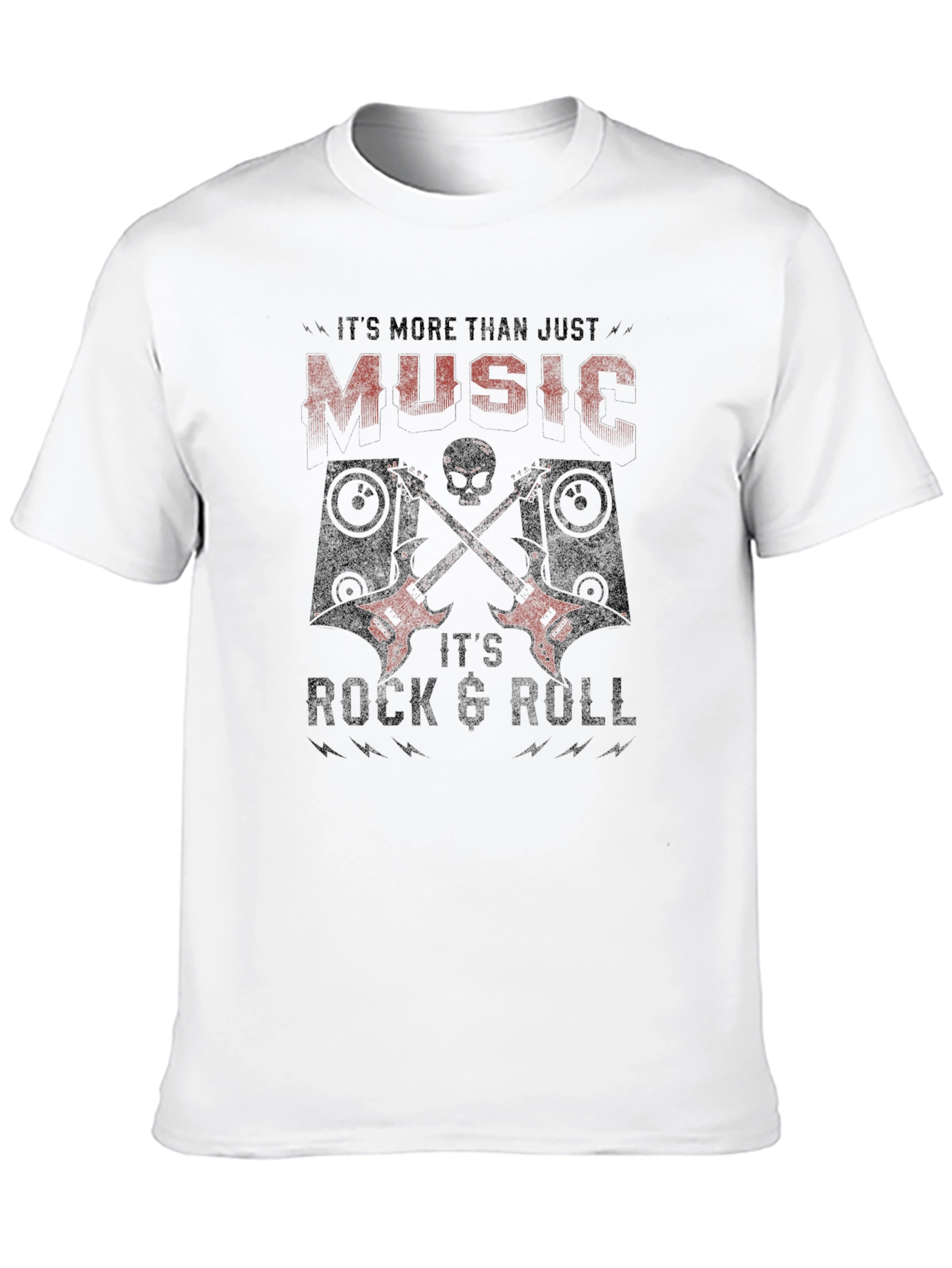 Rock & Roll T-Shirt - Music Skull & Guitars