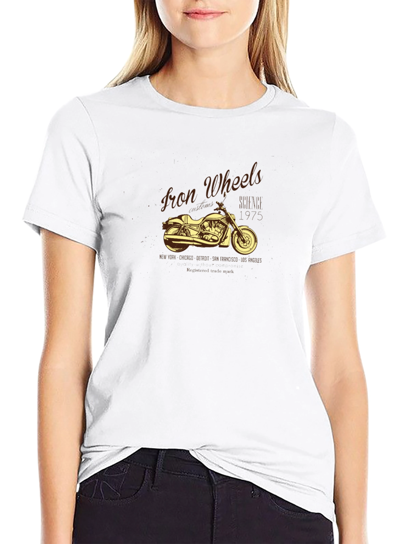 Iron Wheels Motorcycle Graphic T-Shirt