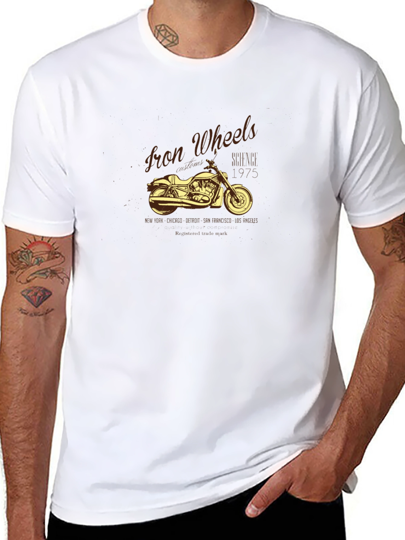 Iron Wheels Motorcycle Graphic T-Shirt