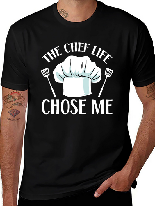 Chef Life Chose Me Black Graphic T-Shirt
