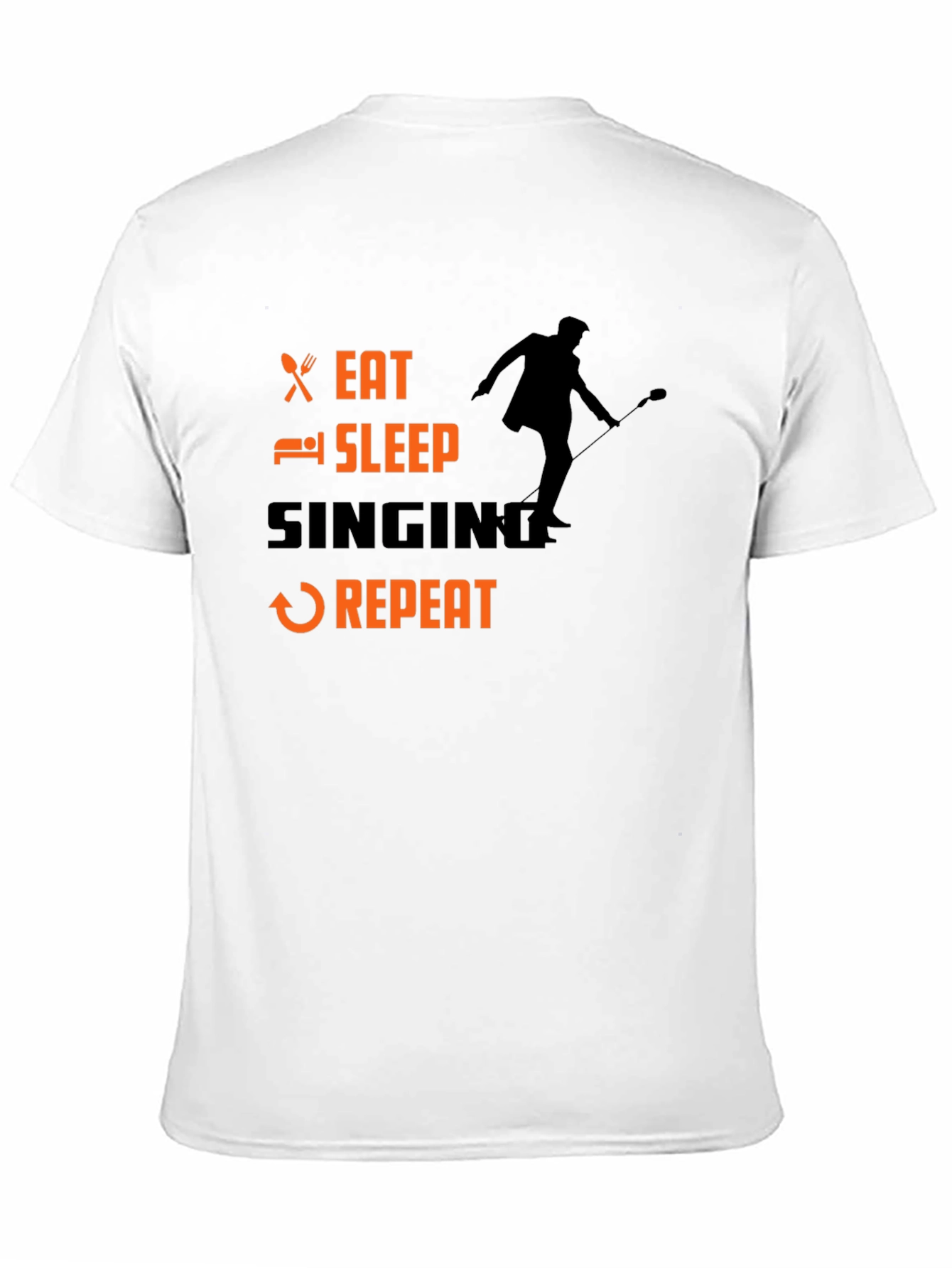 Eat Sleep Singing Repeat Black T-Shirt