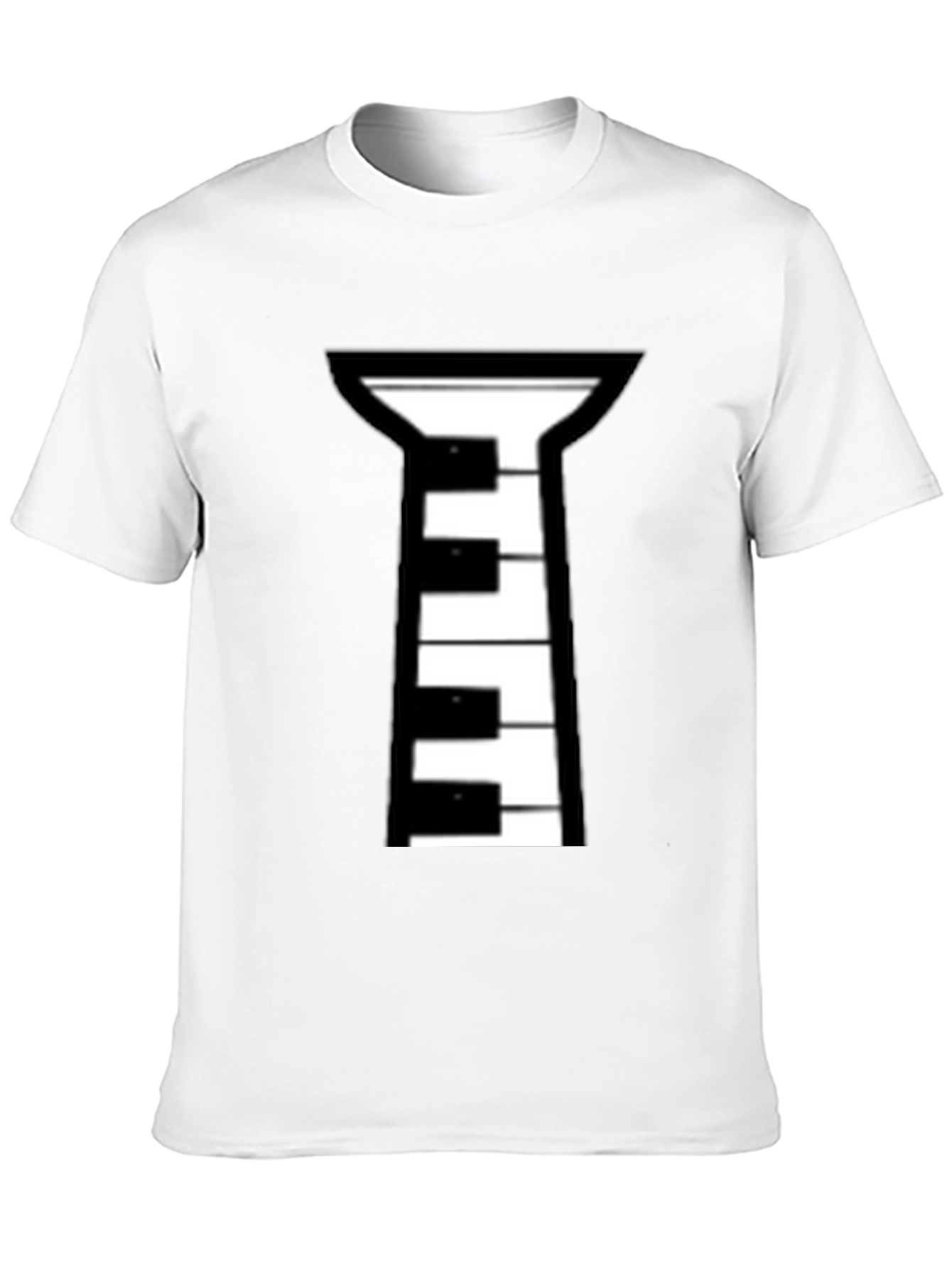 Piano Tie Black T-Shirt - Musical Style