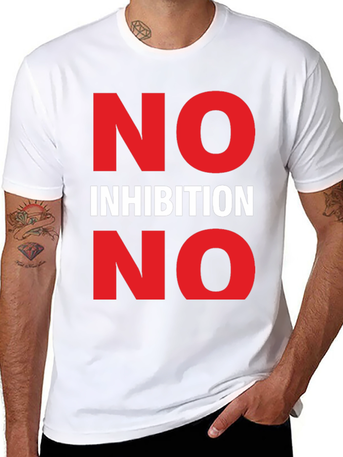 No Inhibition Graphic Tee - Bold Statement T-Shirt