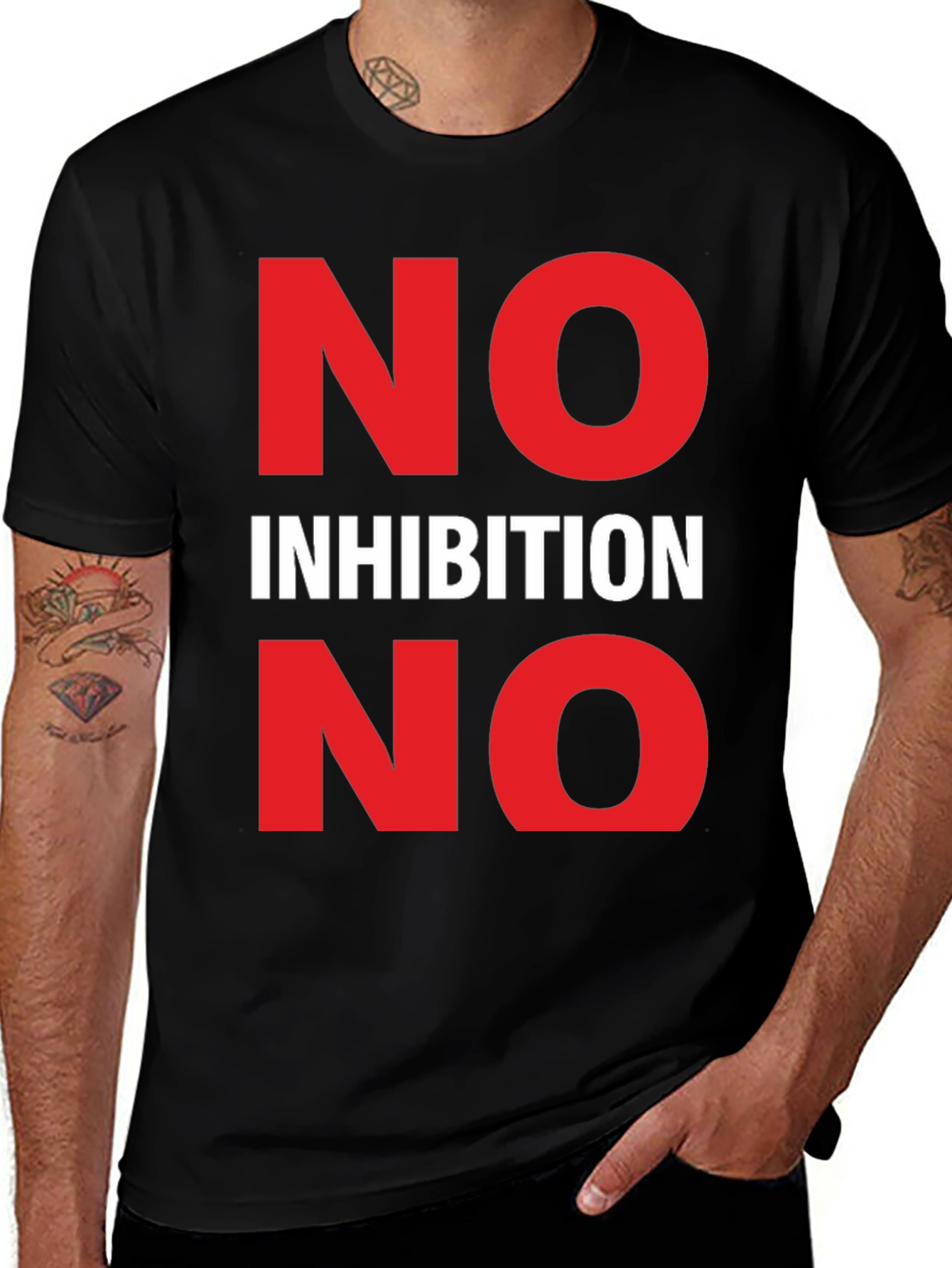 No Inhibition Graphic Tee - Bold Statement T-Shirt