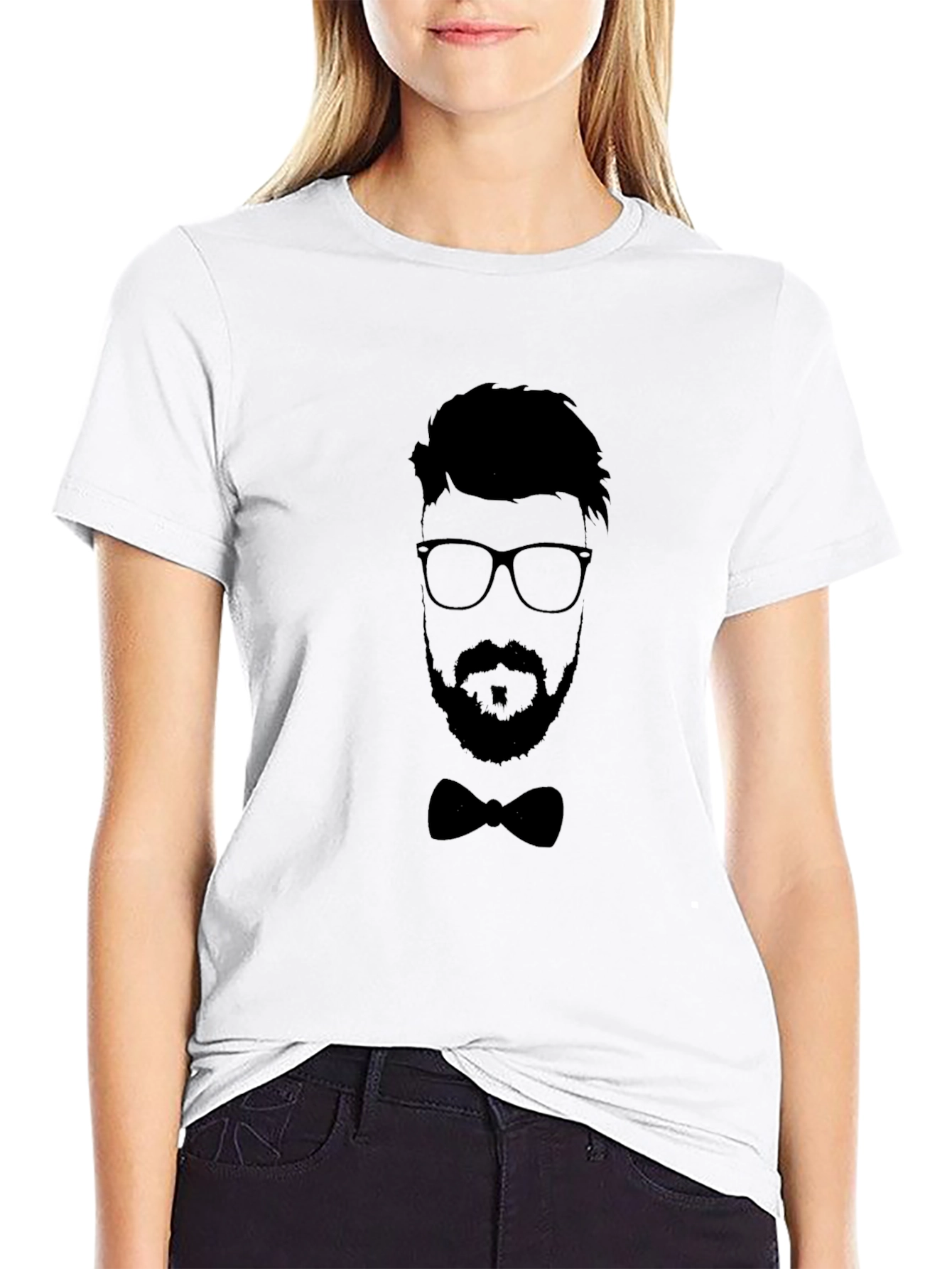 Mens Black Silhouette Graphic Tee - Smart Casual