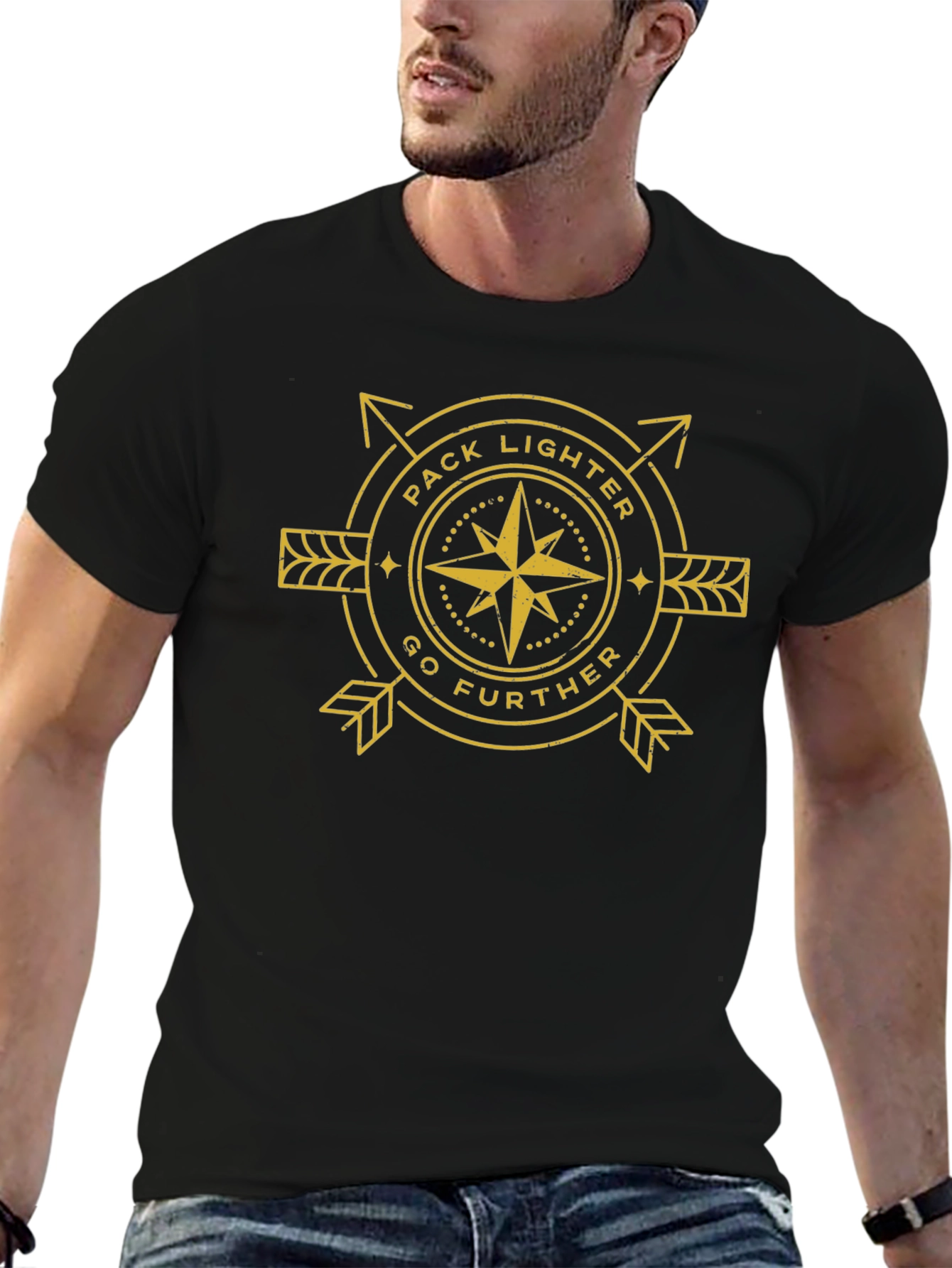 Pack Lighter Go Further Black Graphic Tee