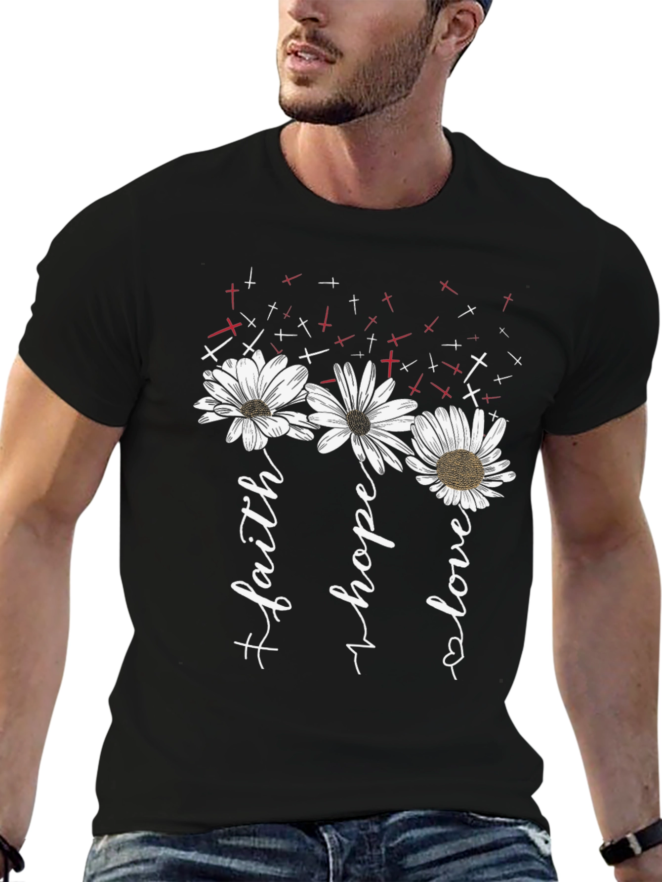 Faith Hope Love Daisy Graphic Tee