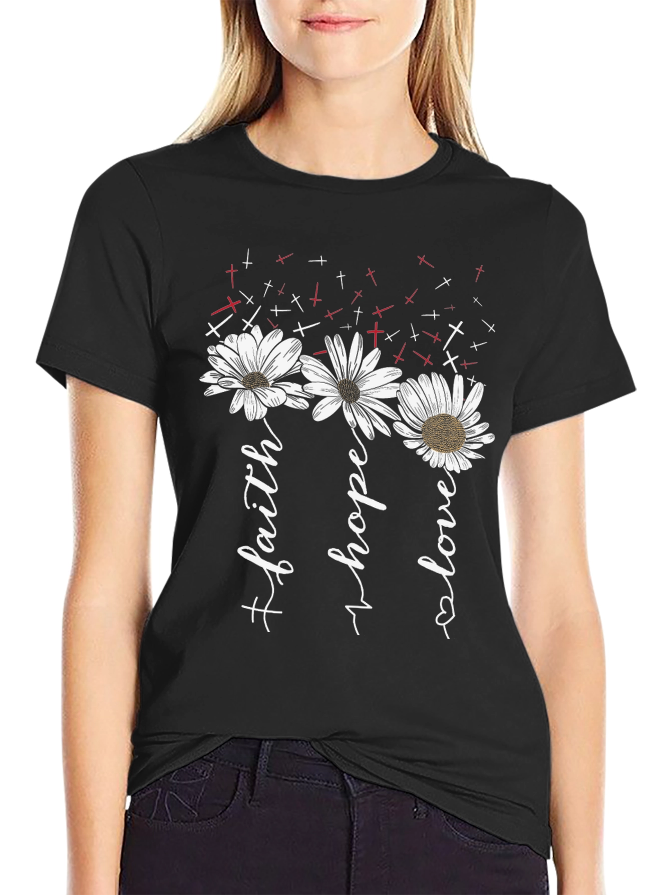 Faith Hope Love Daisy Graphic Tee