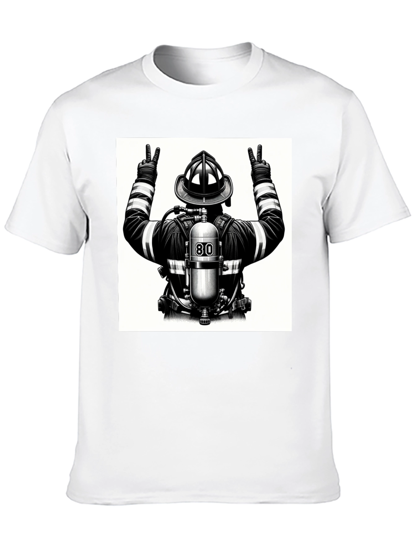 Firefighter Graphic T-Shirt - Black Cotton Tee