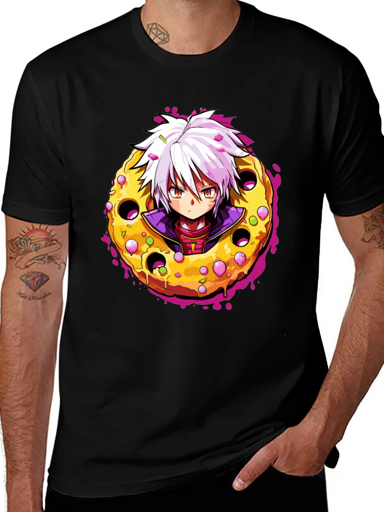 Anime Donut T-Shirt - Unique Graphic Tee