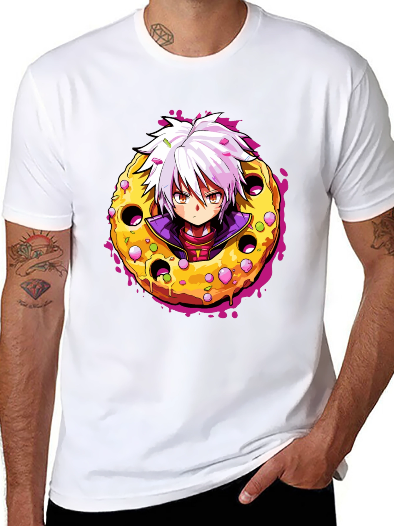Anime Donut T-Shirt - Unique Graphic Tee