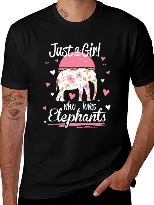 Floral Elephant T-Shirt - Just A Girl Who Loves Elephants