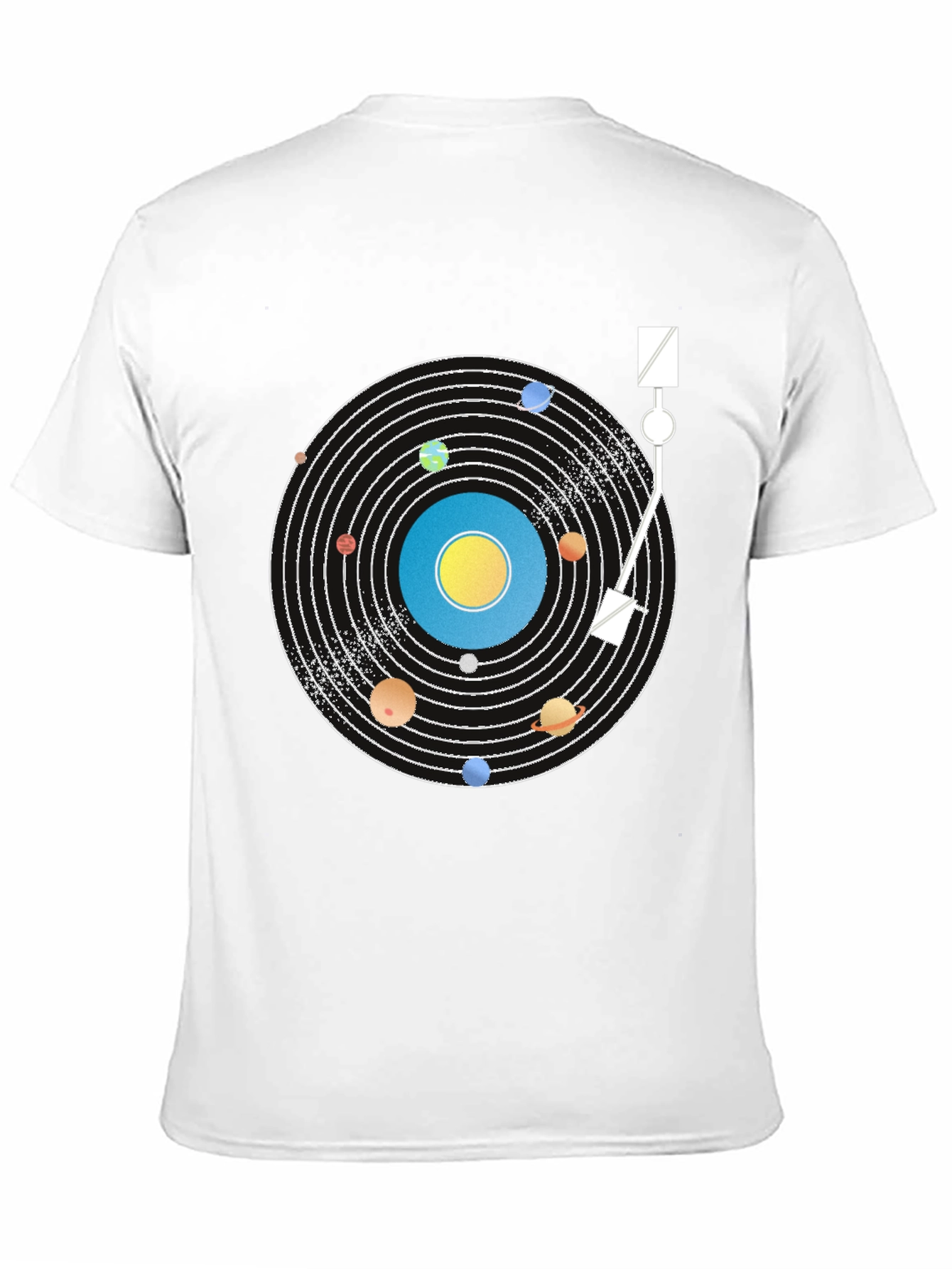 Planetary Turntable T-Shirt - Cosmic Vinyl Style
