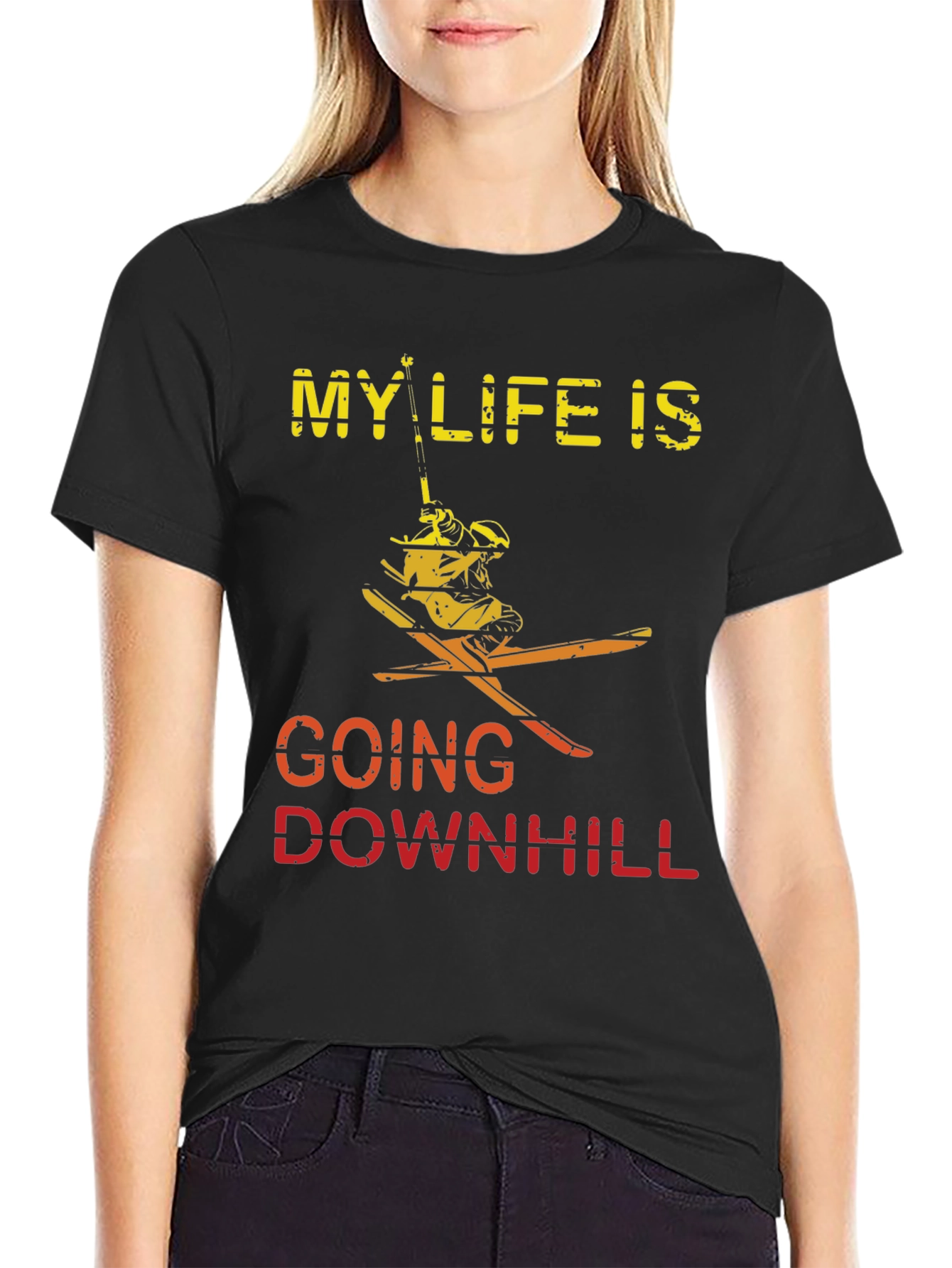 My Life Is Going Downhill Skiing T-Shirt